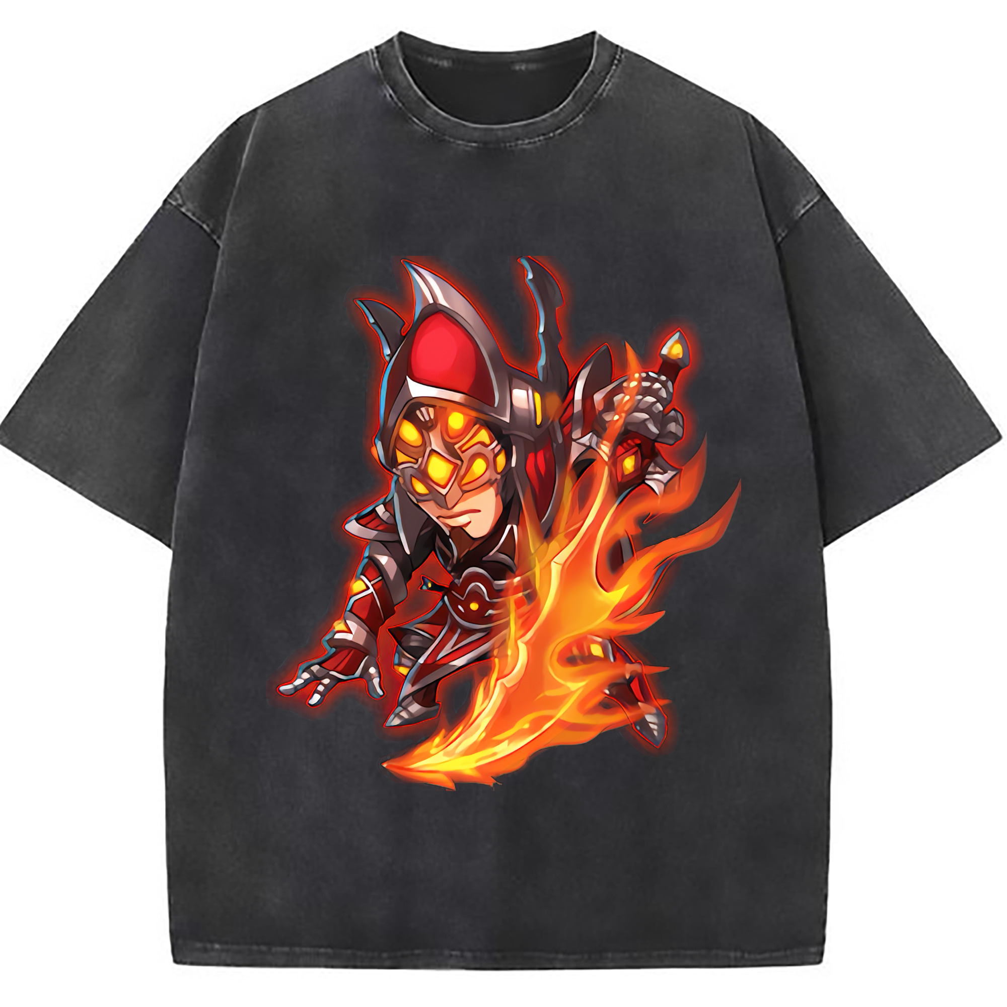 （画像用） リーグ・オブ・レジェンド League of Legends LOL 綿100% ヴィンテージ風 半袖Tシャツ（フロントプリント）