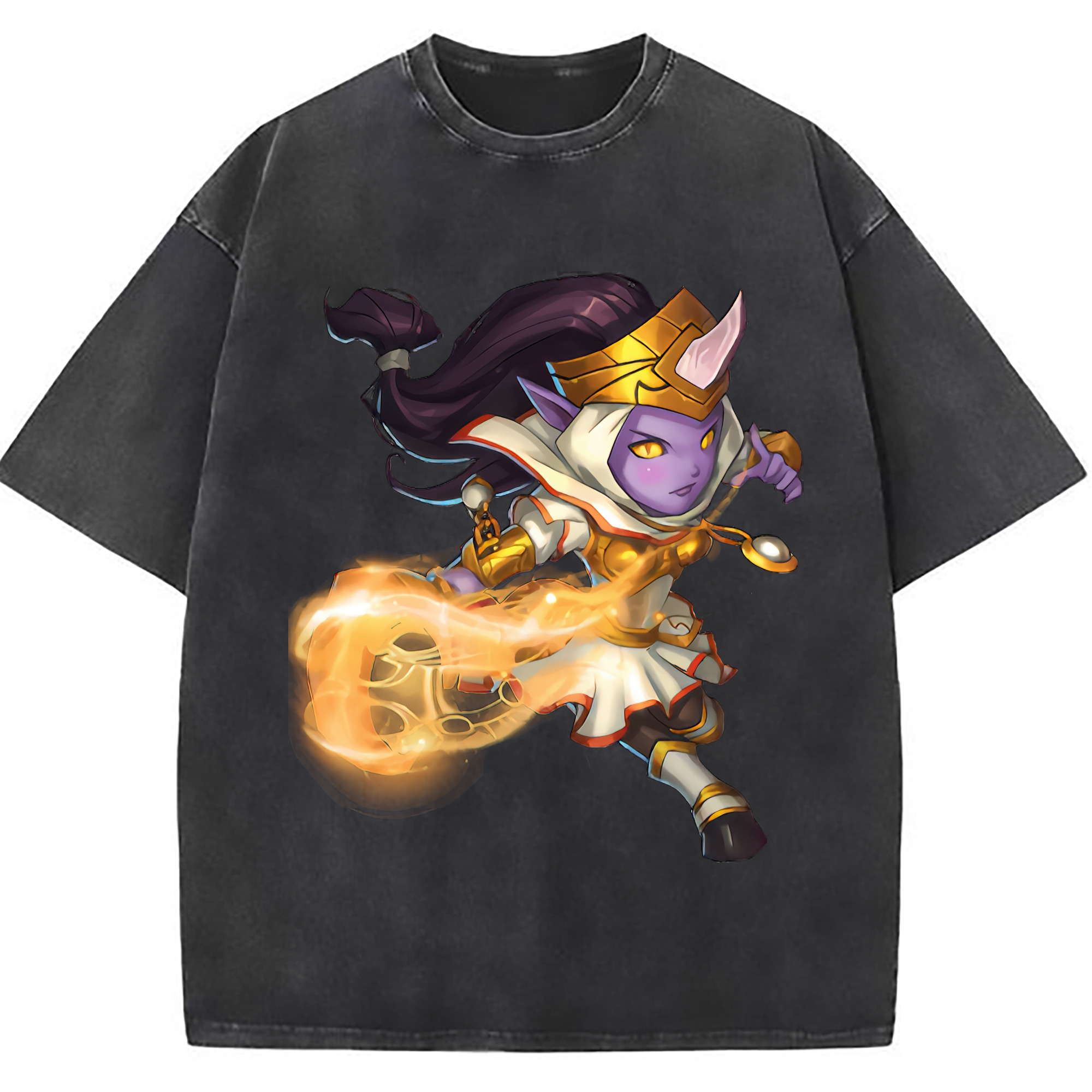 （画像用） リーグ・オブ・レジェンド League of Legends LOL 綿100% ヴィンテージ風 半袖Tシャツ（フロントプリント）