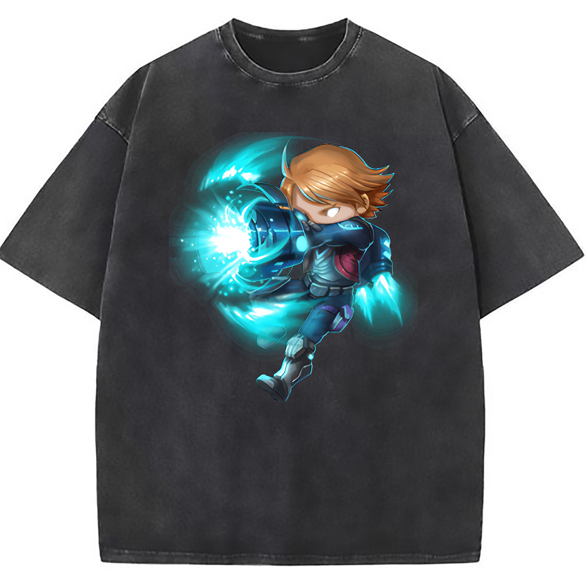 （画像用） リーグ・オブ・レジェンド League of Legends LOL 綿100% ヴィンテージ風 半袖Tシャツ（フロントプリント）