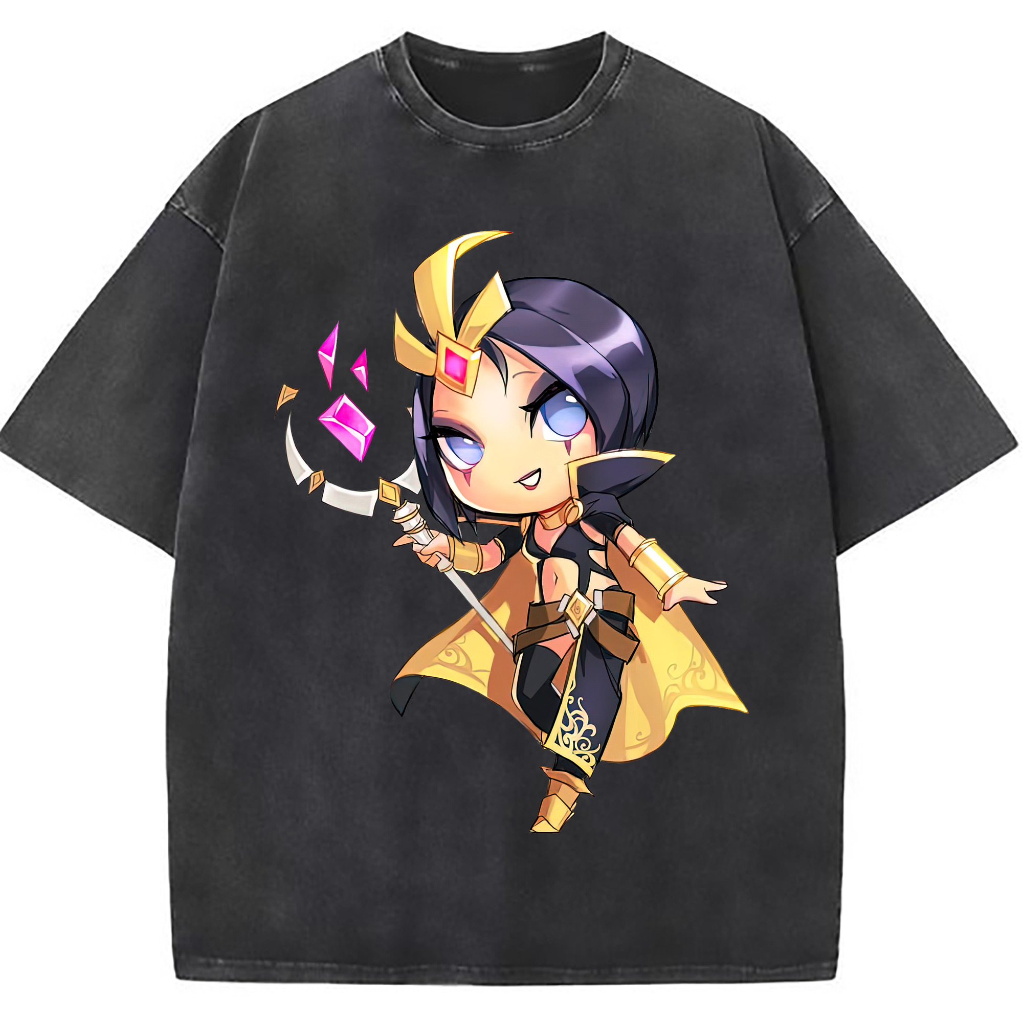 （画像用） リーグ・オブ・レジェンド League of Legends LOL 綿100% ヴィンテージ風 半袖Tシャツ（フロントプリント）