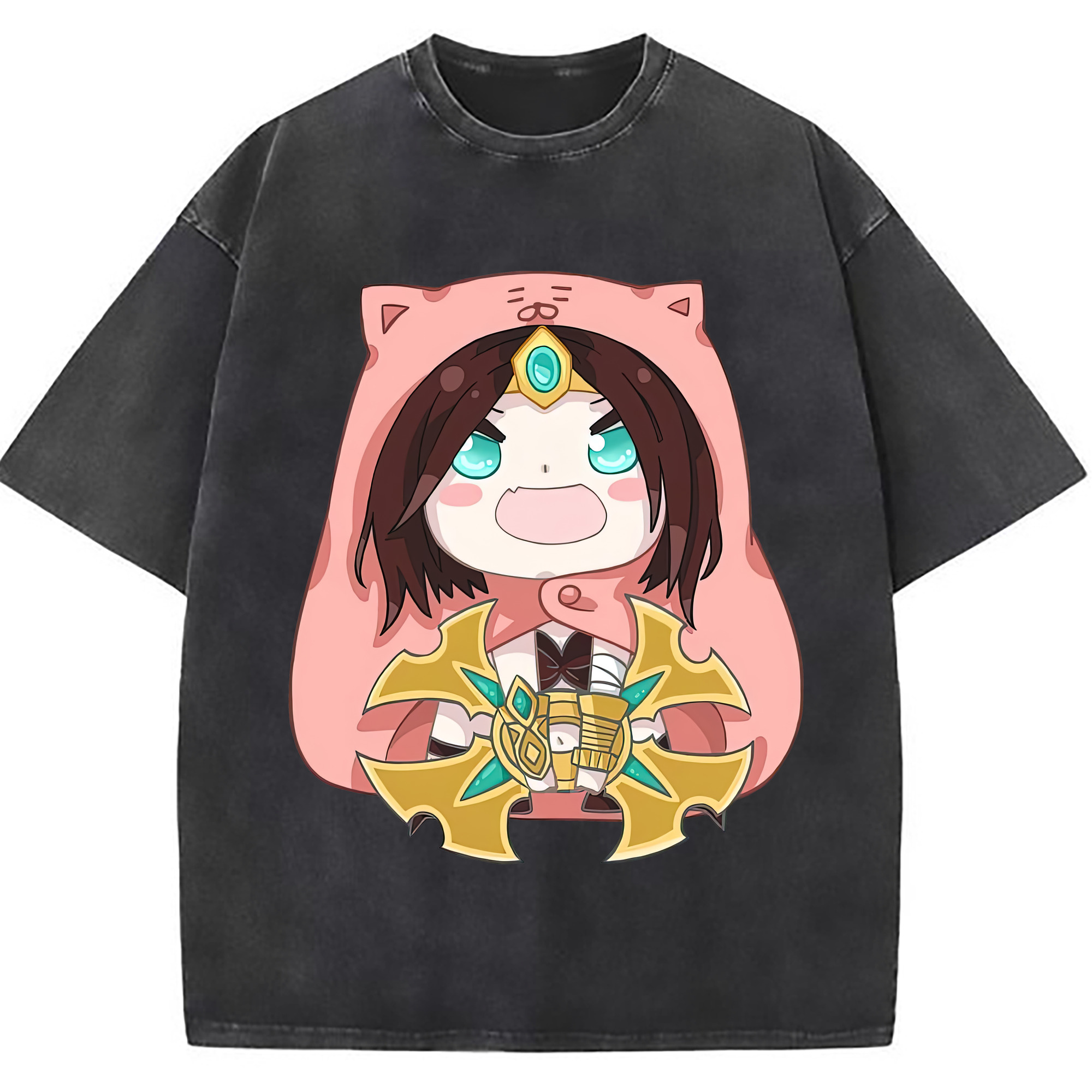 （画像用） リーグ・オブ・レジェンド League of Legends LOL 綿100% ヴィンテージ風 半袖Tシャツ（フロントプリント）