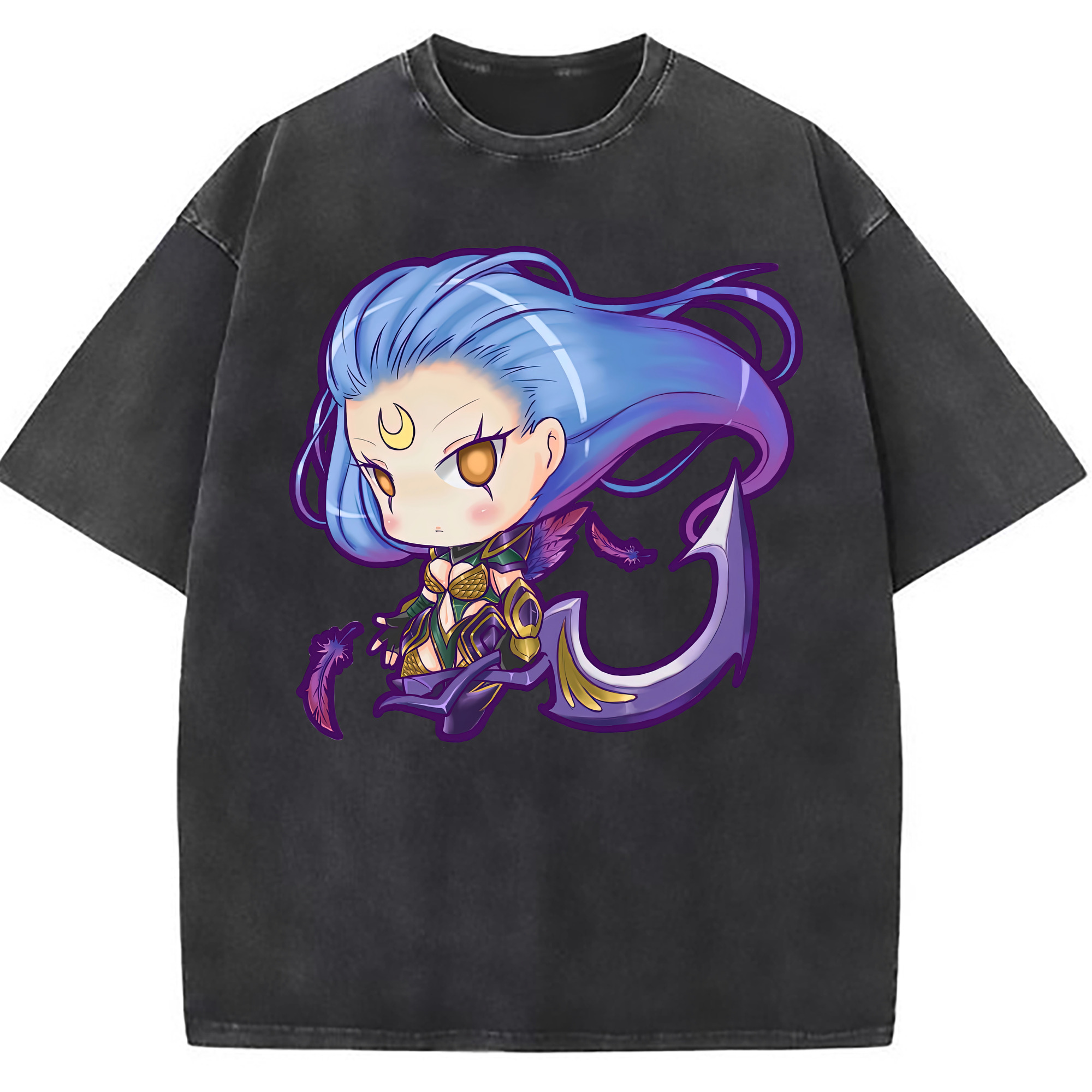 （画像用） リーグ・オブ・レジェンド League of Legends LOL 綿100% ヴィンテージ風 半袖Tシャツ（フロントプリント）