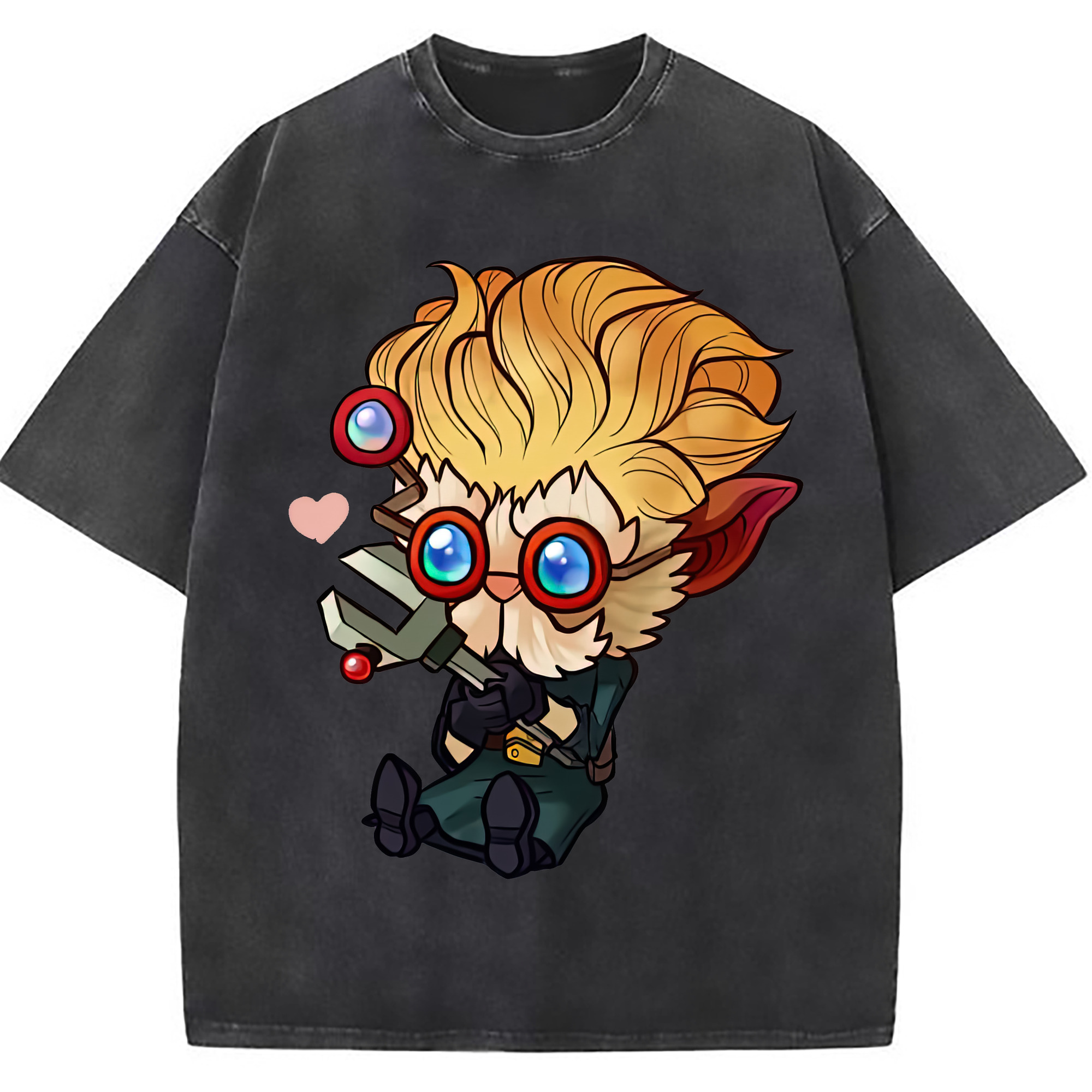 （画像用） リーグ・オブ・レジェンド League of Legends LOL 綿100% ヴィンテージ風 半袖Tシャツ（フロントプリント）
