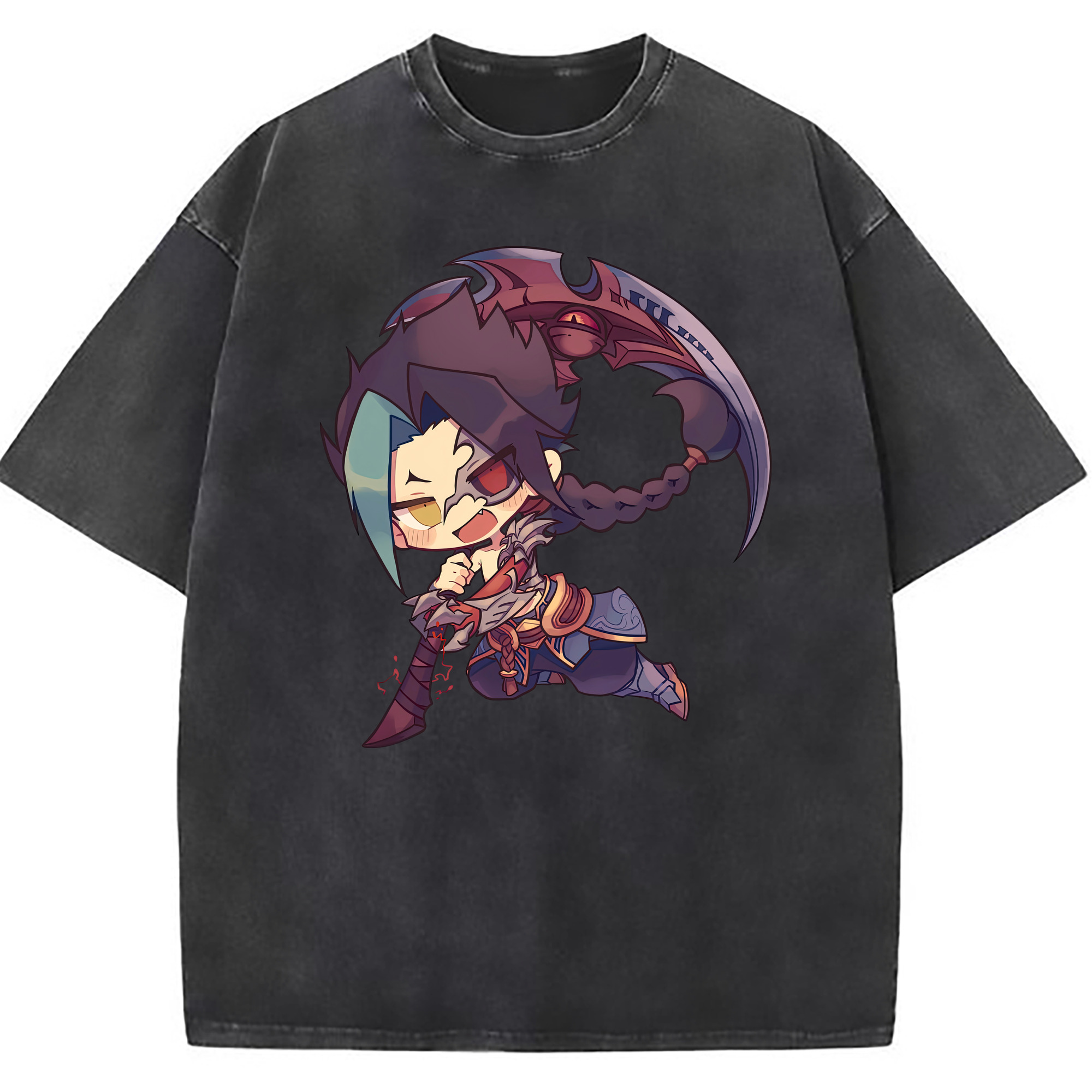 （画像用） リーグ・オブ・レジェンド League of Legends LOL 綿100% ヴィンテージ風 半袖Tシャツ（フロントプリント）