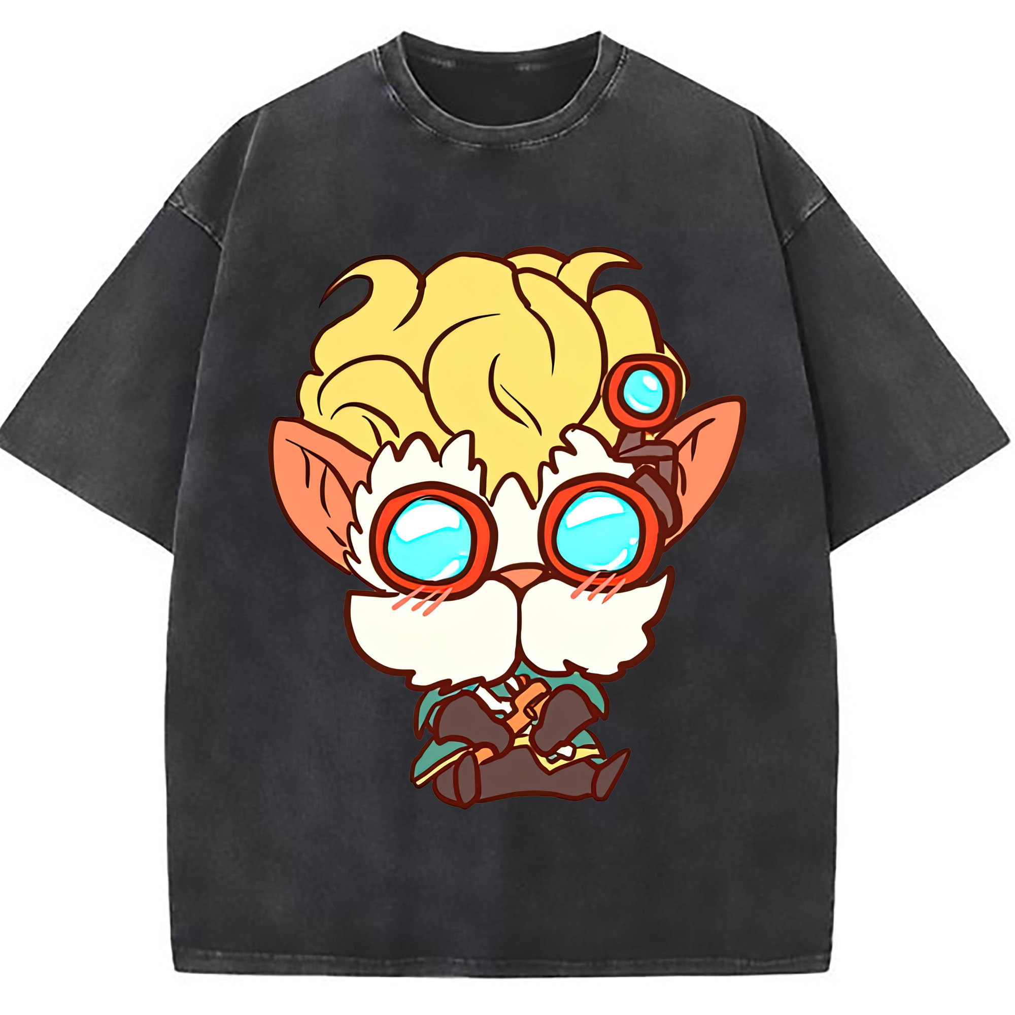 （画像用） リーグ・オブ・レジェンド League of Legends LOL 綿100% ヴィンテージ風 半袖Tシャツ（フロントプリント）