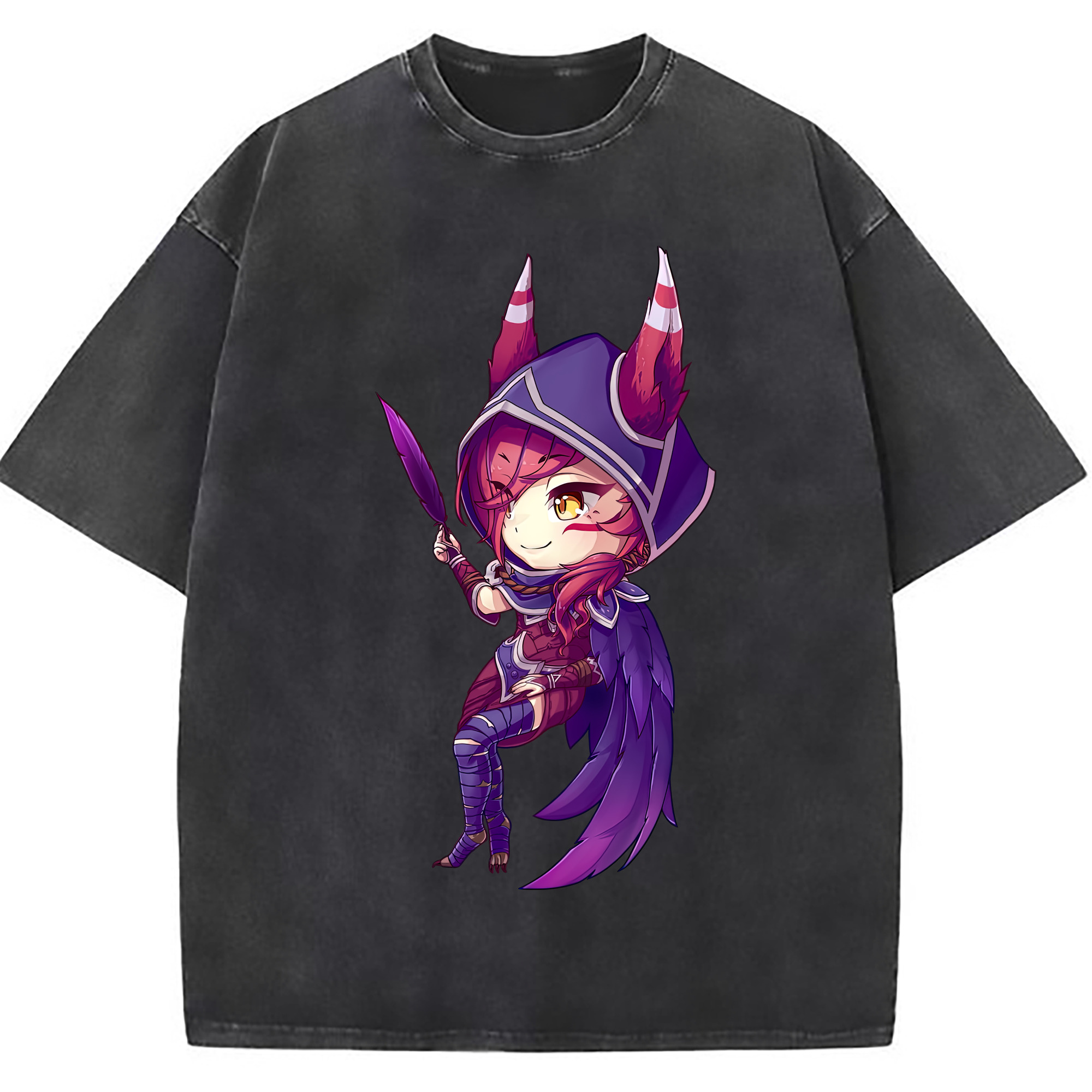 （画像用） リーグ・オブ・レジェンド League of Legends LOL 綿100% ヴィンテージ風 半袖Tシャツ（フロントプリント）