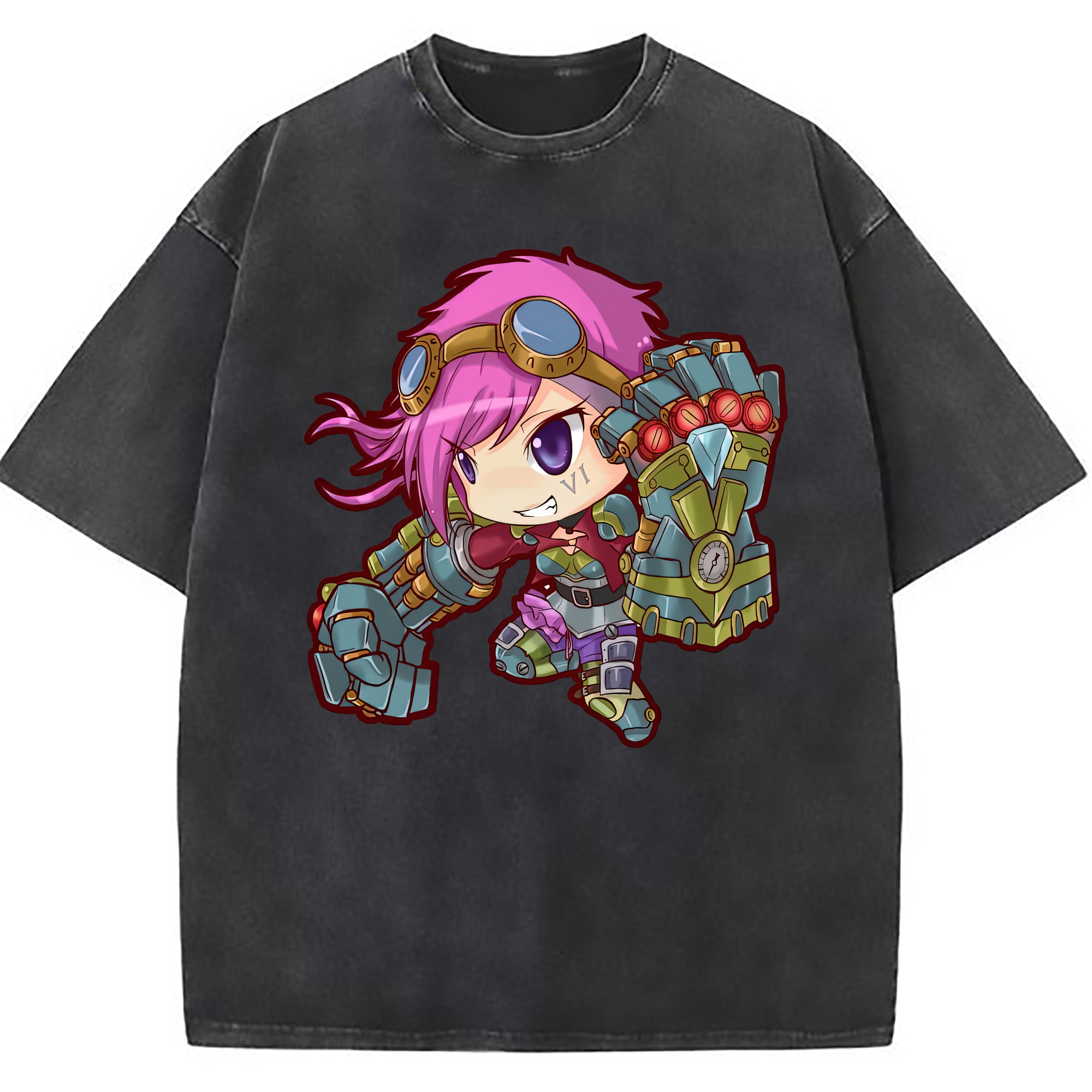 （画像用） リーグ・オブ・レジェンド League of Legends LOL 綿100% ヴィンテージ風 半袖Tシャツ（フロントプリント）