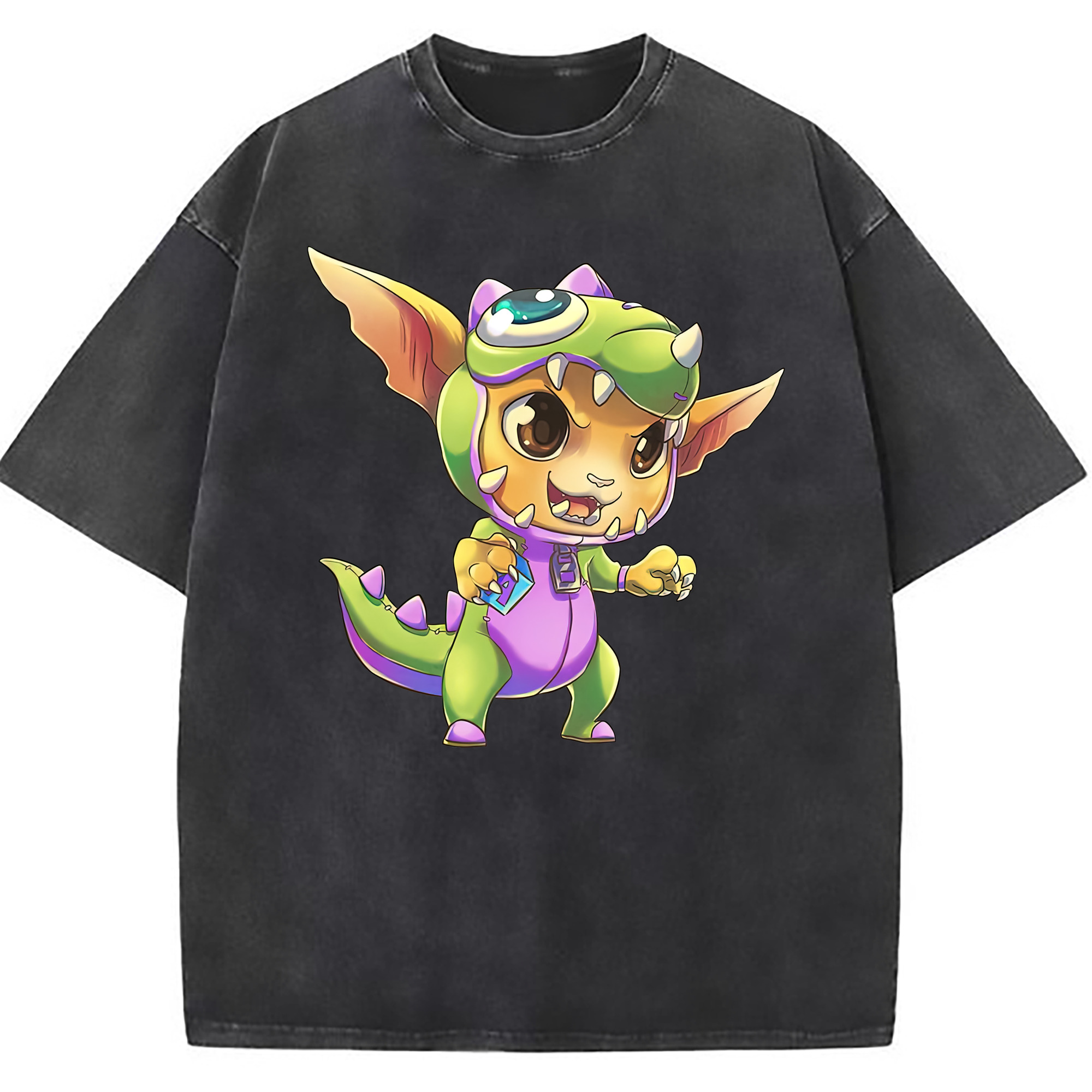 （画像用） リーグ・オブ・レジェンド League of Legends LOL 綿100% ヴィンテージ風 半袖Tシャツ（フロントプリント）