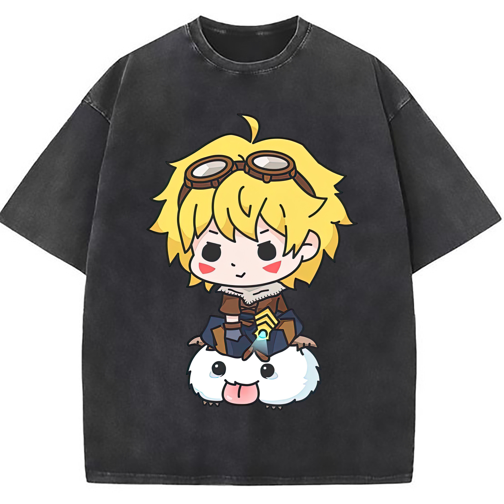 （画像用） リーグ・オブ・レジェンド League of Legends LOL 綿100% ヴィンテージ風 半袖Tシャツ（フロントプリント）