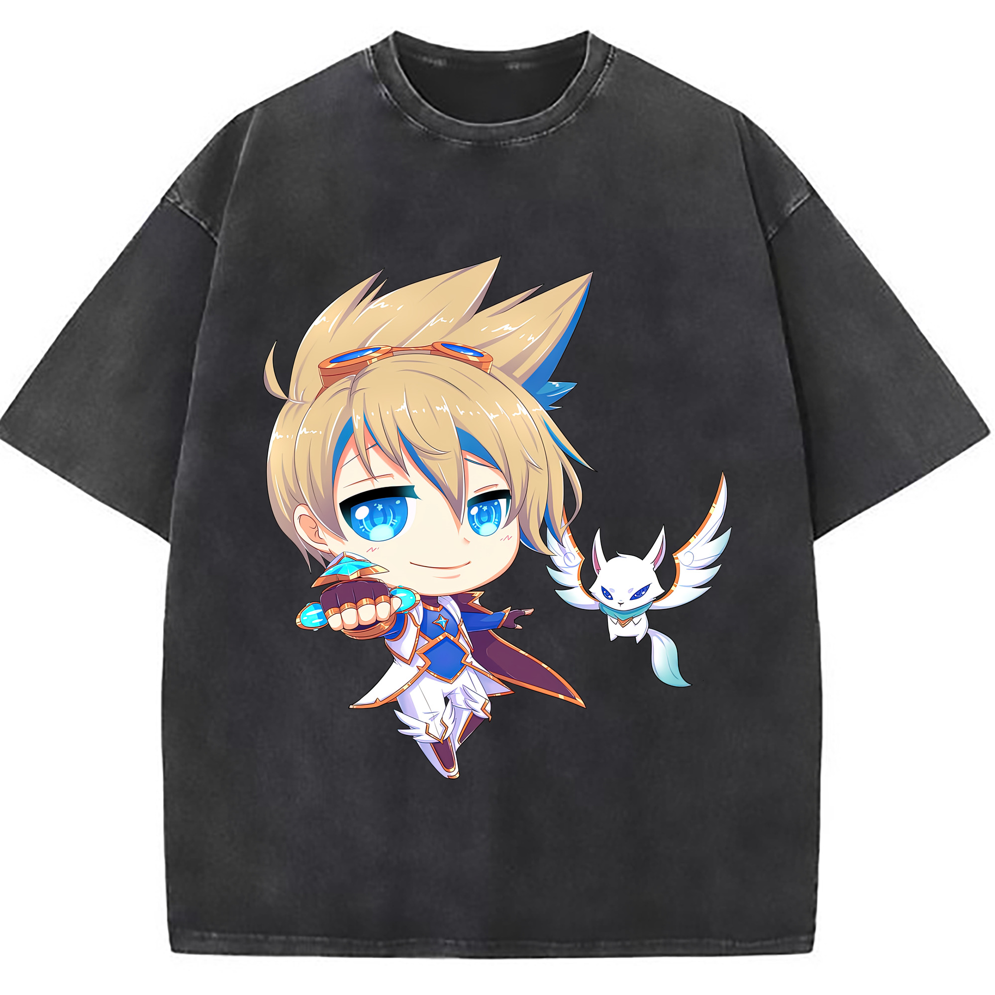 （画像用） リーグ・オブ・レジェンド League of Legends LOL 綿100% ヴィンテージ風 半袖Tシャツ（フロントプリント）