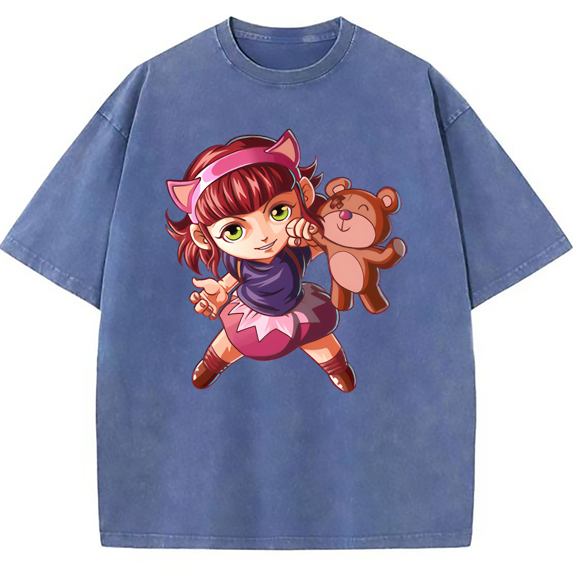 （画像用） リーグ・オブ・レジェンド League of Legends LOL 綿100% ヴィンテージ風 半袖Tシャツ（フロントプリント）