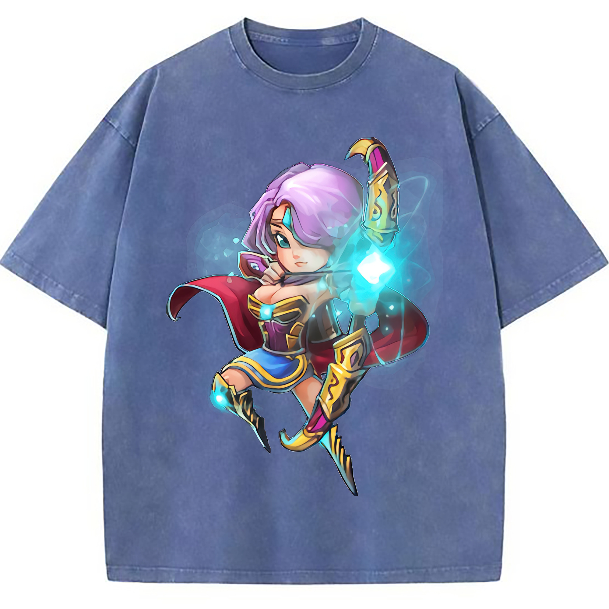 （画像用） リーグ・オブ・レジェンド League of Legends LOL 綿100% ヴィンテージ風 半袖Tシャツ（フロントプリント）