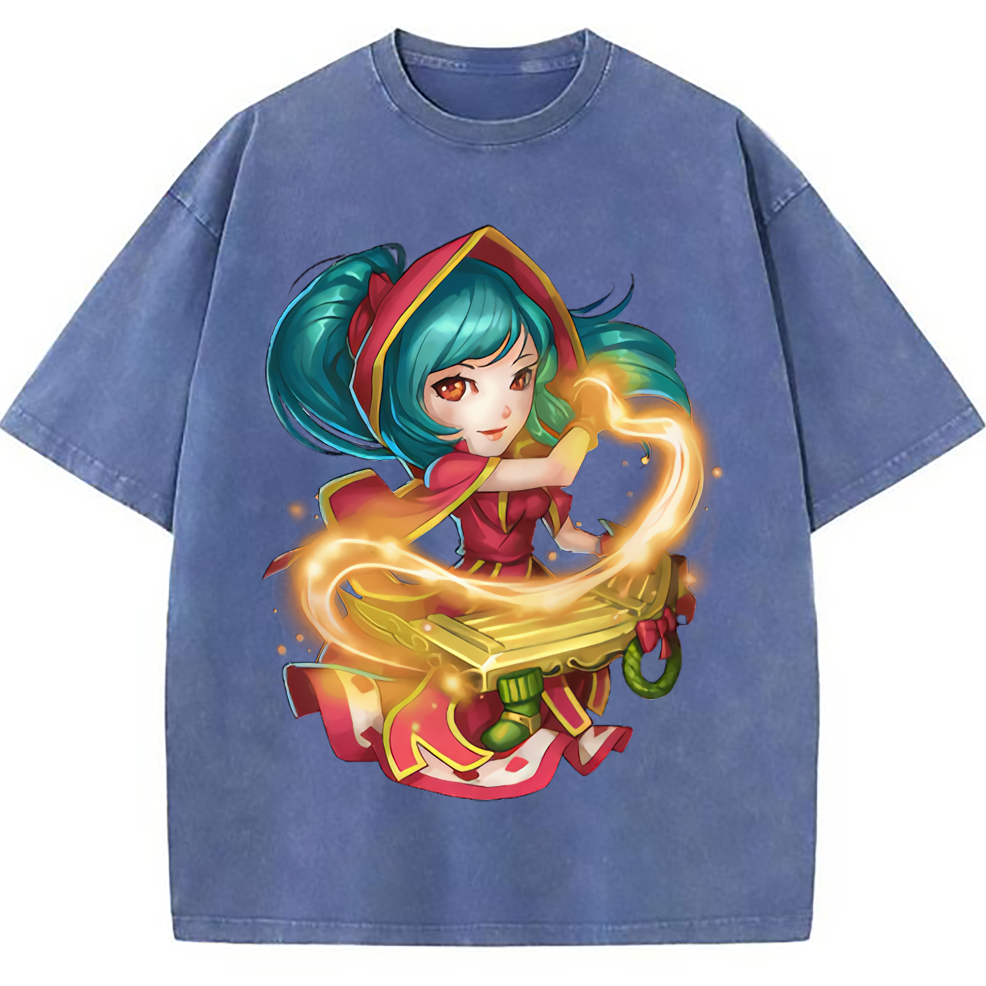 （画像用） リーグ・オブ・レジェンド League of Legends LOL 綿100% ヴィンテージ風 半袖Tシャツ（フロントプリント）