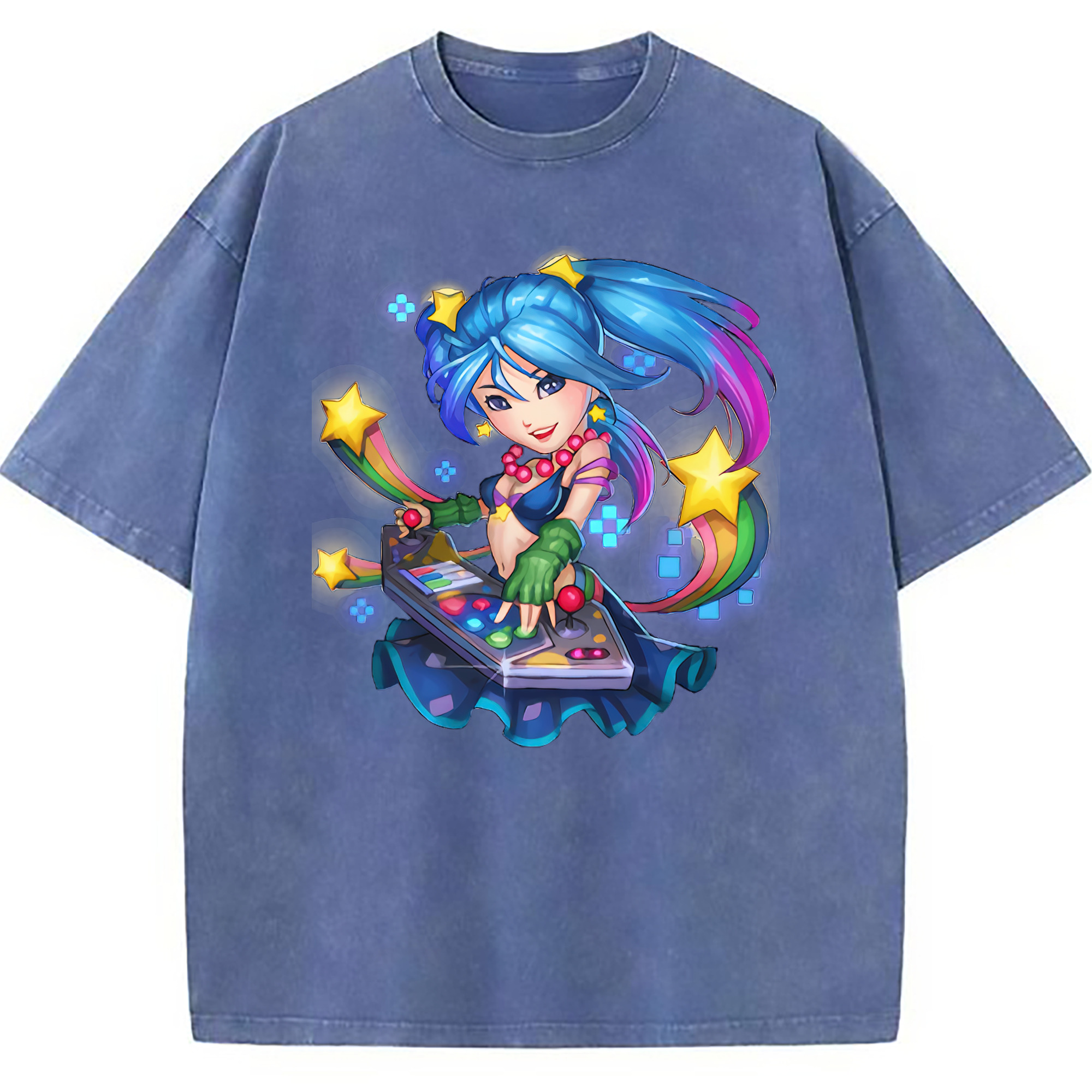 （画像用） リーグ・オブ・レジェンド League of Legends LOL 綿100% ヴィンテージ風 半袖Tシャツ（フロントプリント）