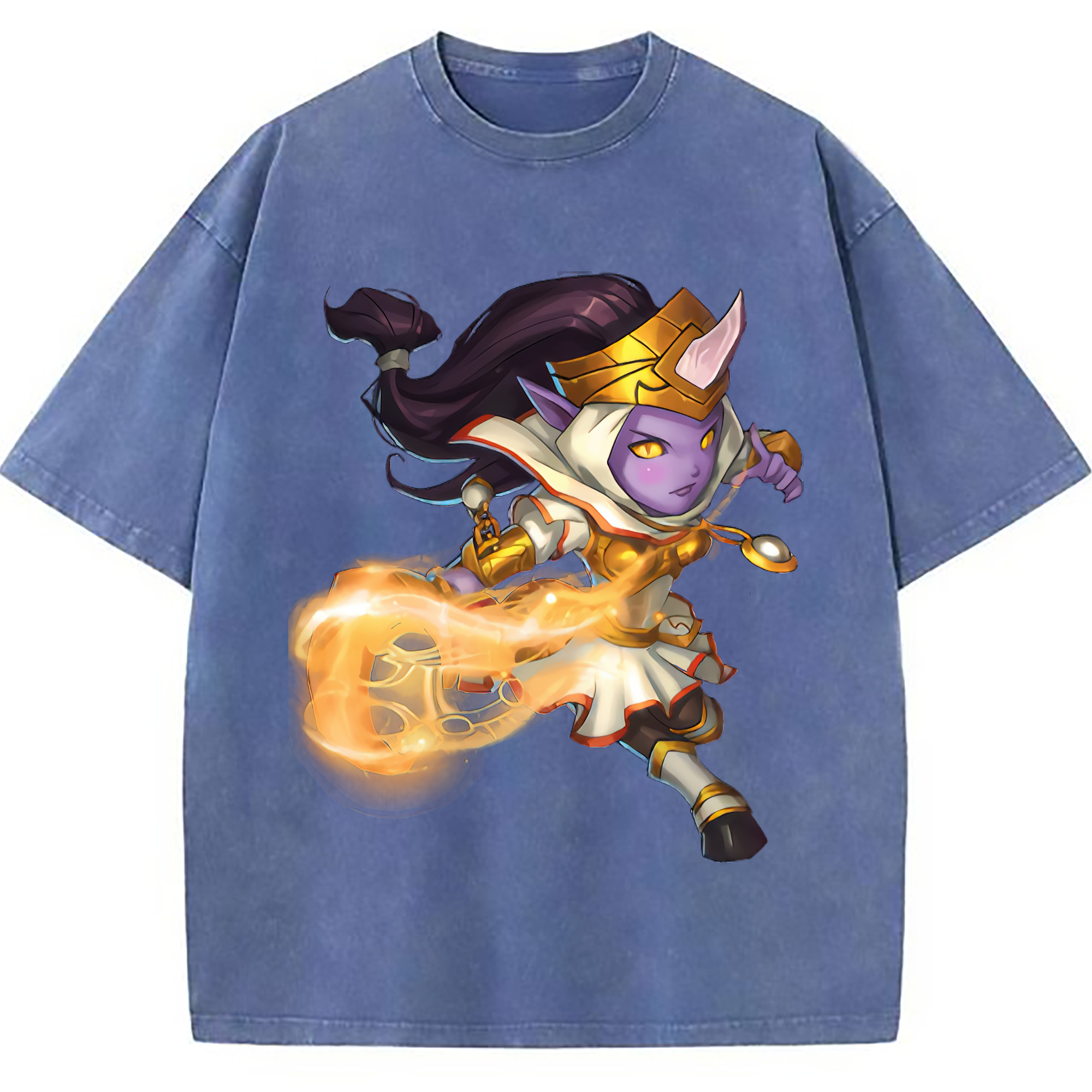 （画像用） リーグ・オブ・レジェンド League of Legends LOL 綿100% ヴィンテージ風 半袖Tシャツ（フロントプリント）