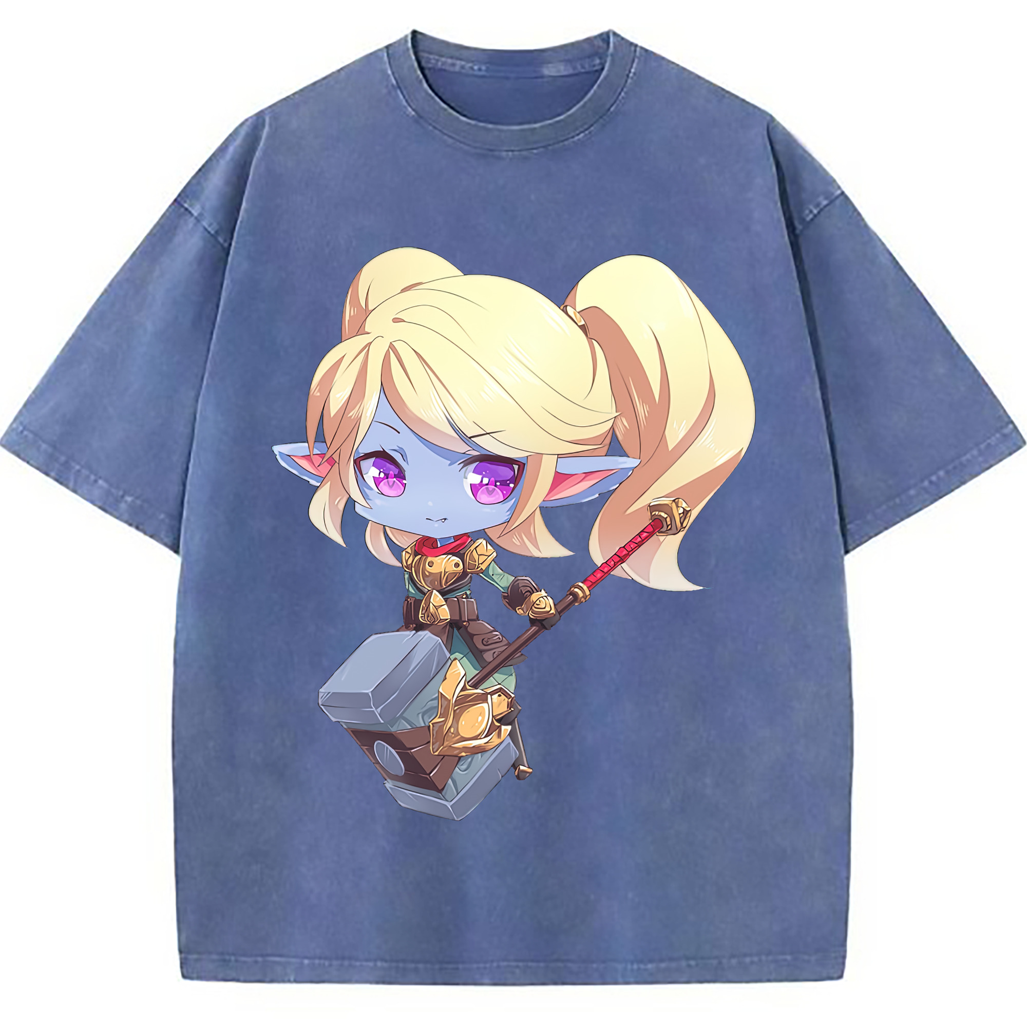 （画像用） リーグ・オブ・レジェンド League of Legends LOL 綿100% ヴィンテージ風 半袖Tシャツ（フロントプリント）