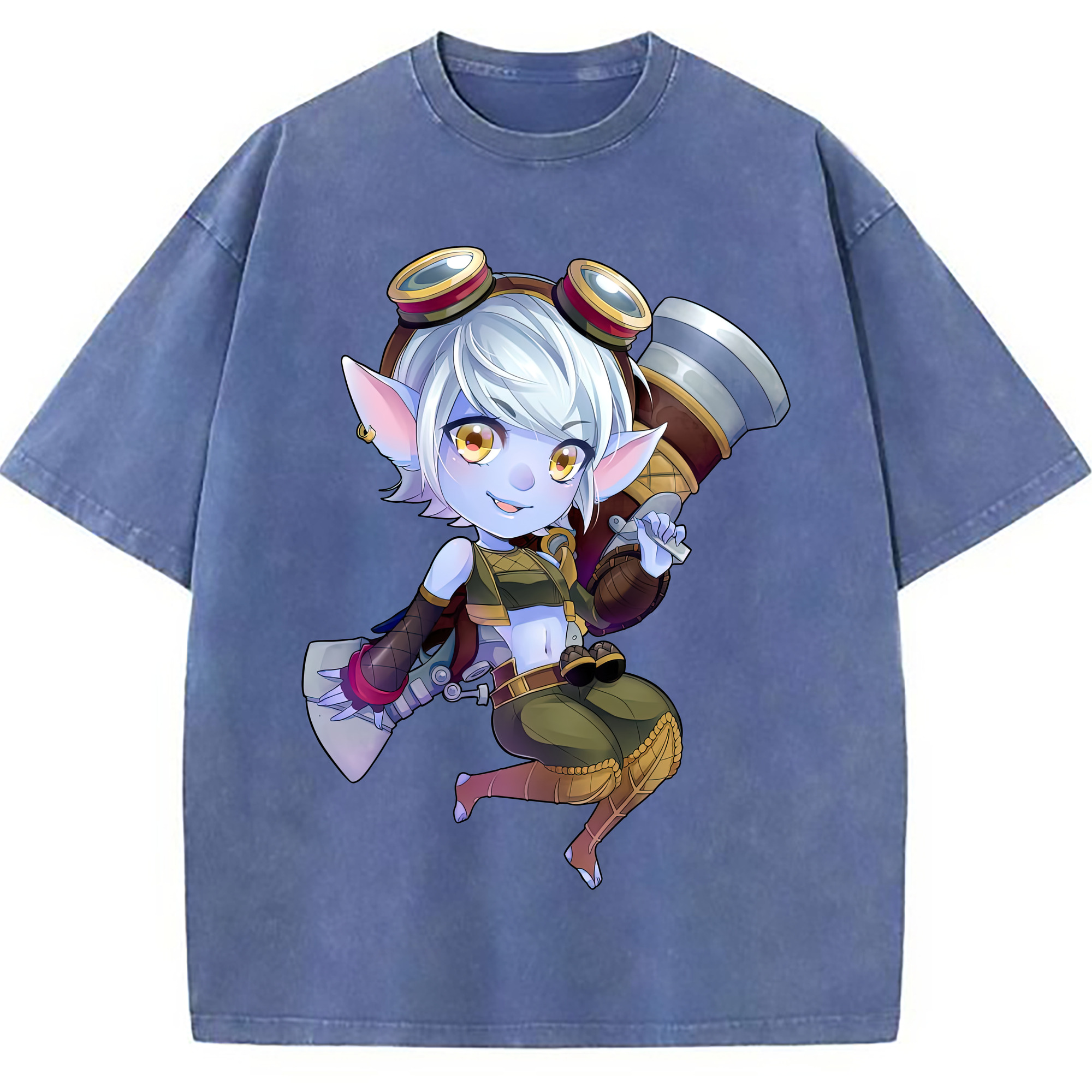 （画像用） リーグ・オブ・レジェンド League of Legends LOL 綿100% ヴィンテージ風 半袖Tシャツ（フロントプリント）