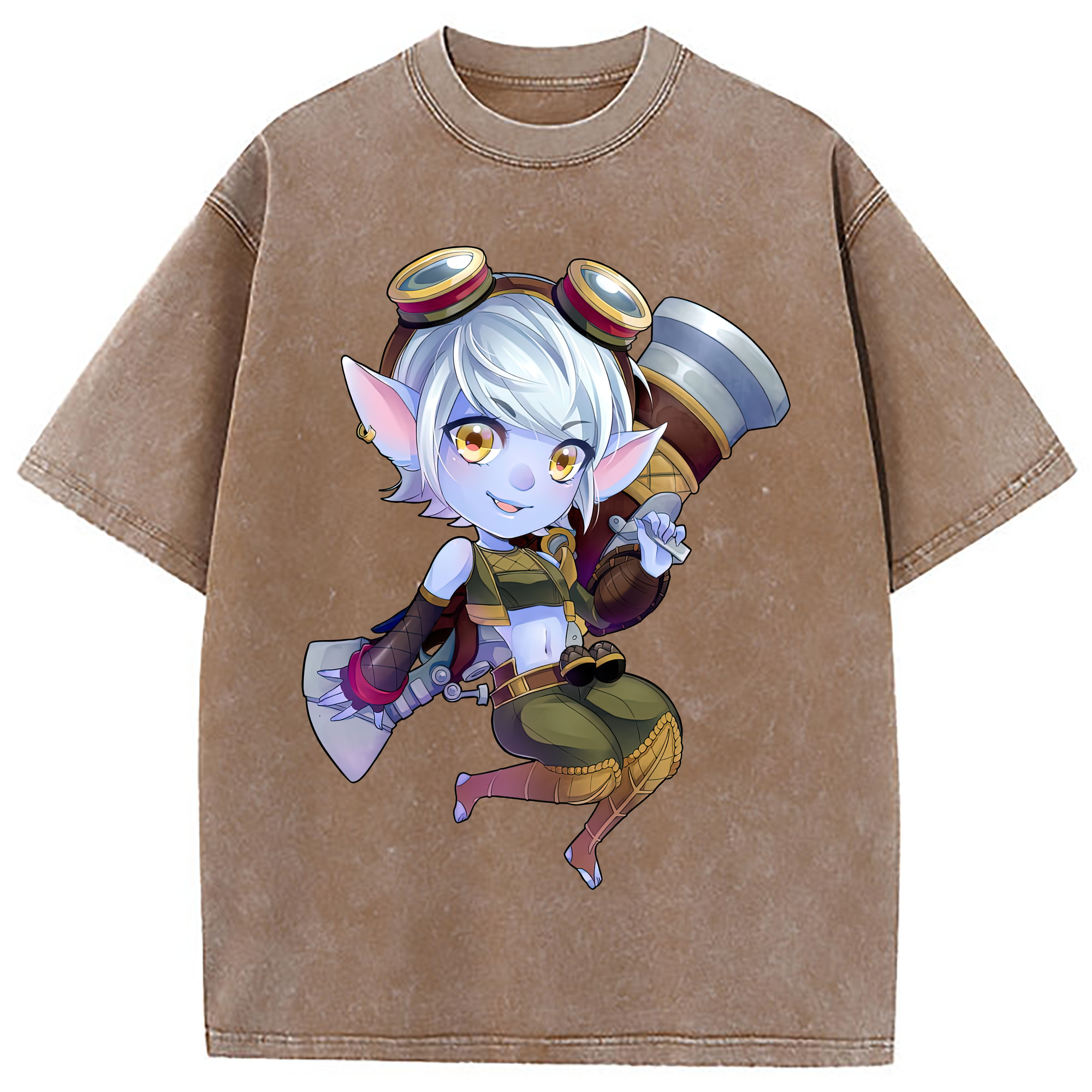 （画像用） リーグ・オブ・レジェンド League of Legends LOL 綿100% ヴィンテージ風 半袖Tシャツ（フロントプリント）