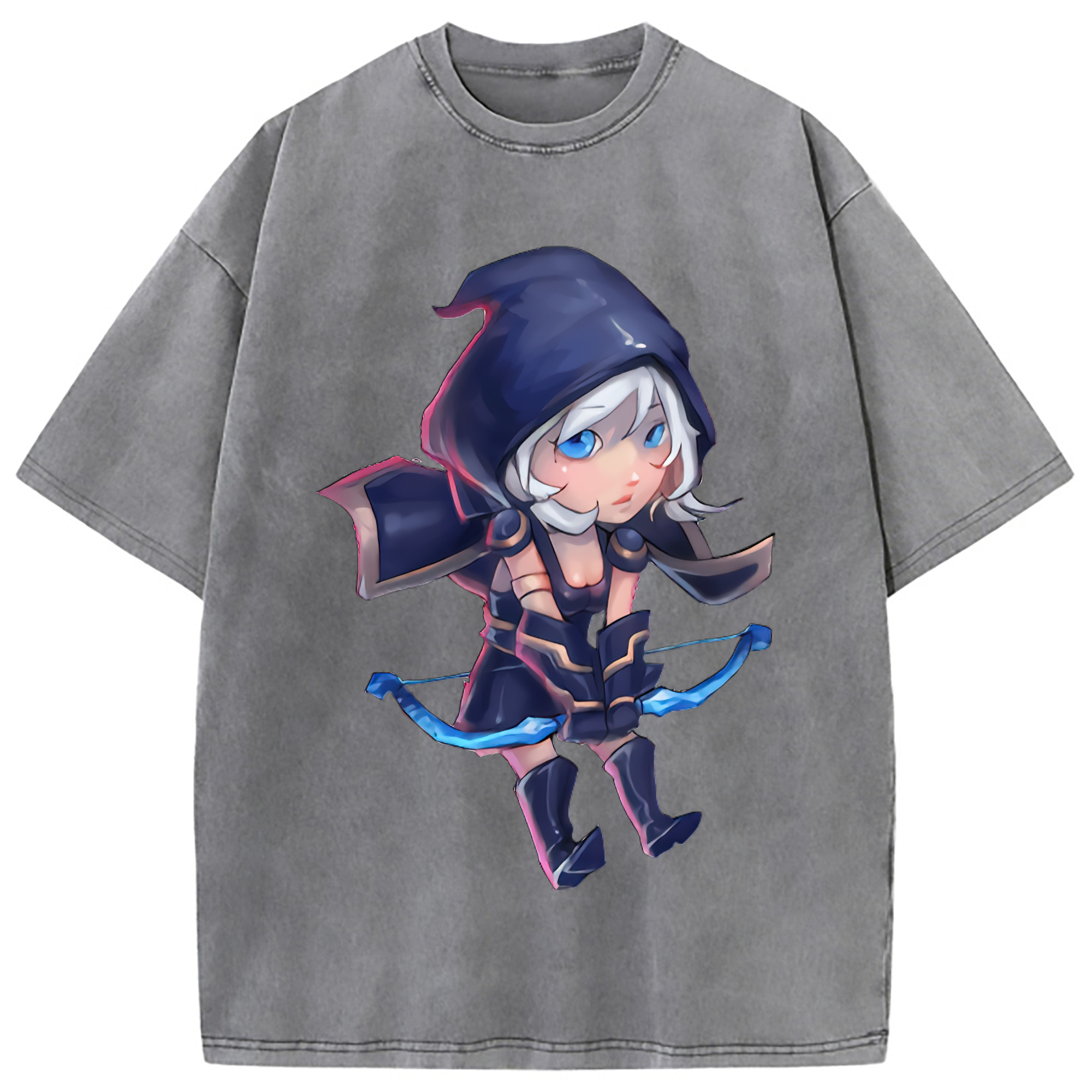 （画像用） リーグ・オブ・レジェンド League of Legends LOL 綿100% ヴィンテージ風 半袖Tシャツ（フロントプリント）