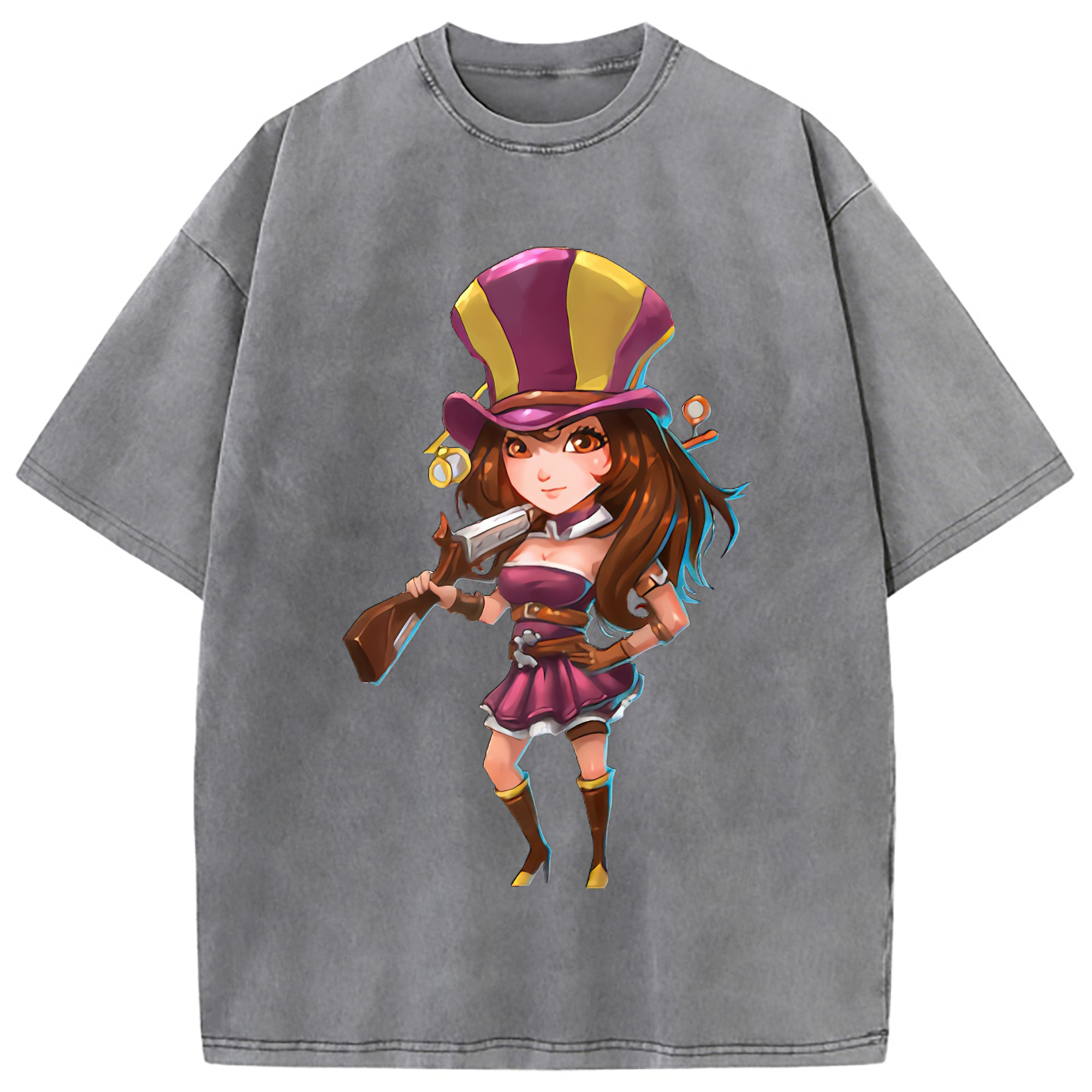 （画像用） リーグ・オブ・レジェンド League of Legends LOL 綿100% ヴィンテージ風 半袖Tシャツ（フロントプリント）
