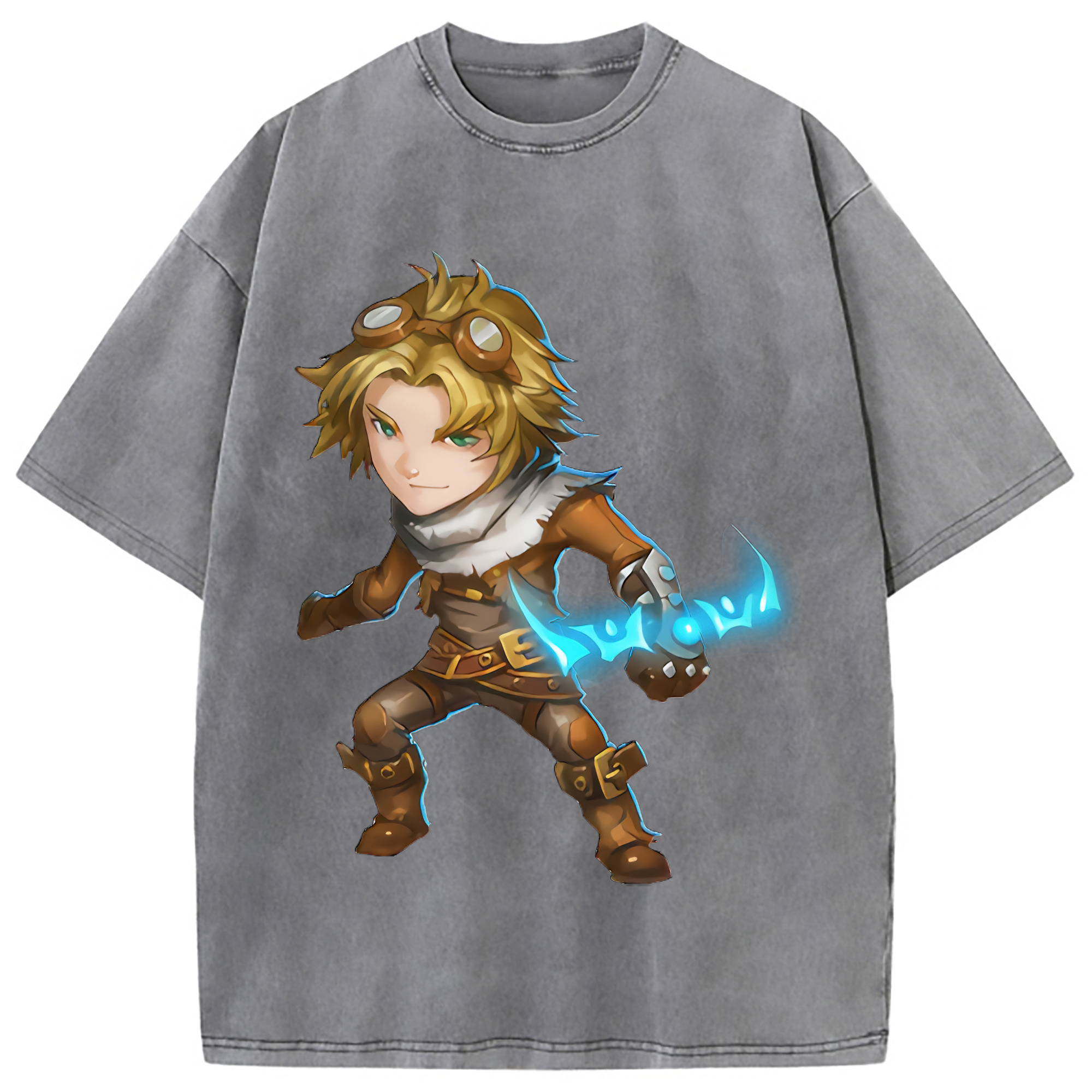 （画像用） リーグ・オブ・レジェンド League of Legends LOL 綿100% ヴィンテージ風 半袖Tシャツ（フロントプリント）