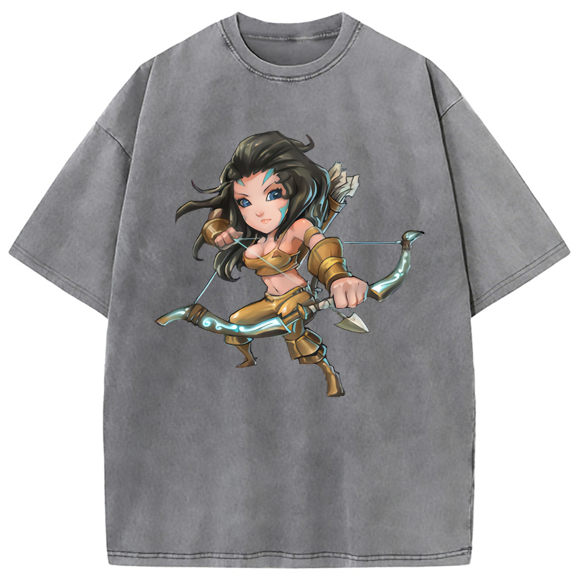 （画像用） リーグ・オブ・レジェンド League of Legends LOL 綿100% ヴィンテージ風 半袖Tシャツ（フロントプリント）