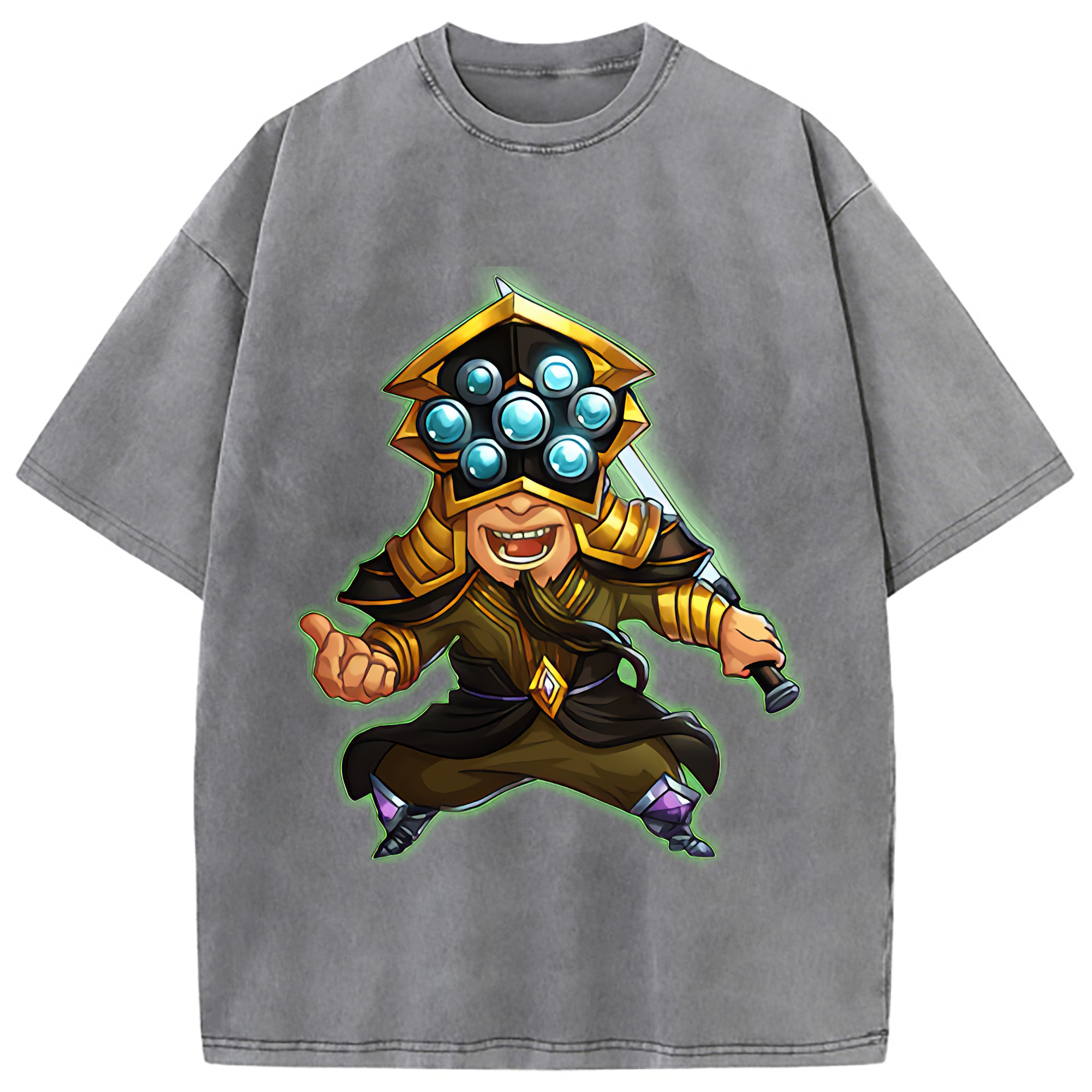 （画像用） リーグ・オブ・レジェンド League of Legends LOL 綿100% ヴィンテージ風 半袖Tシャツ（フロントプリント）