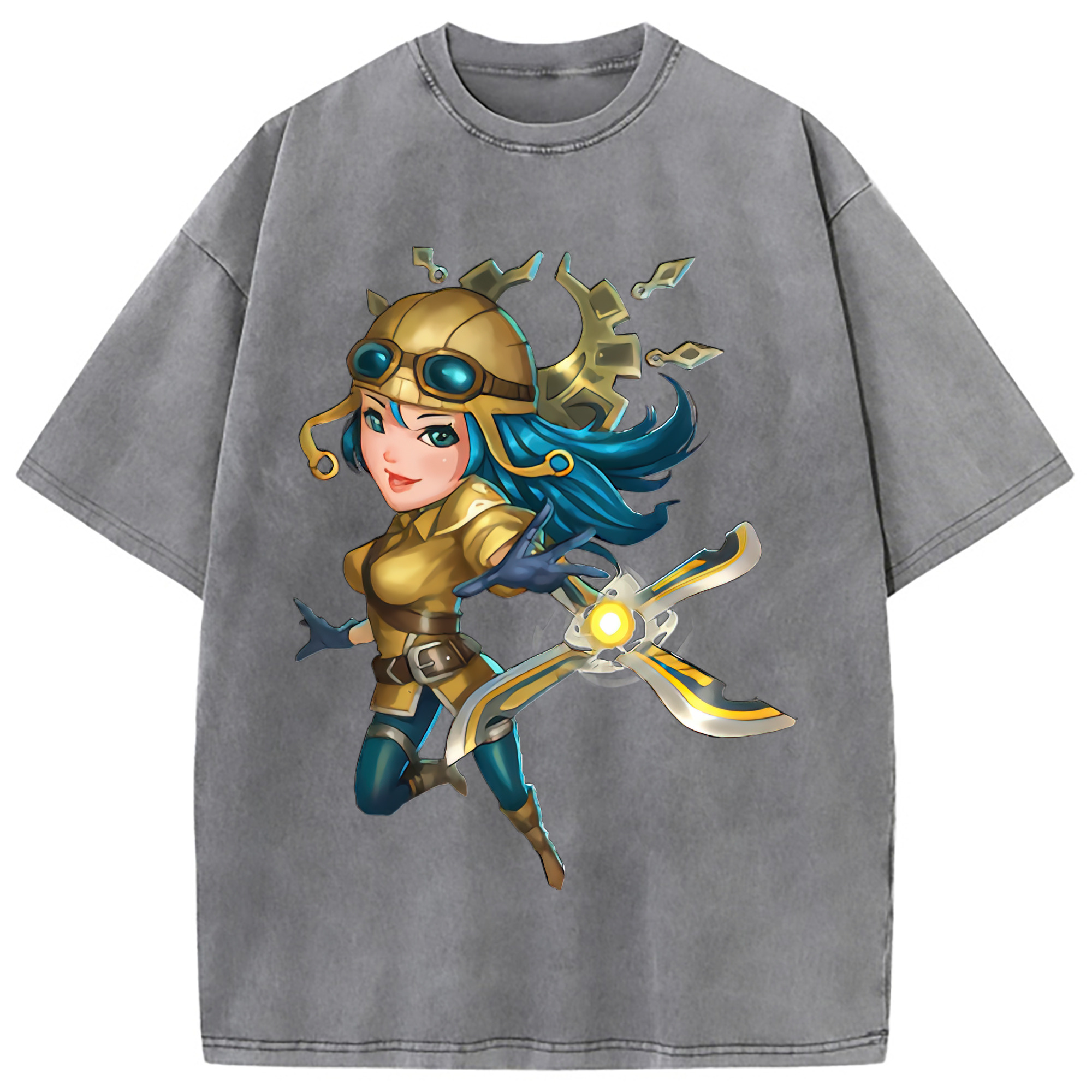 （画像用） リーグ・オブ・レジェンド League of Legends LOL 綿100% ヴィンテージ風 半袖Tシャツ（フロントプリント）