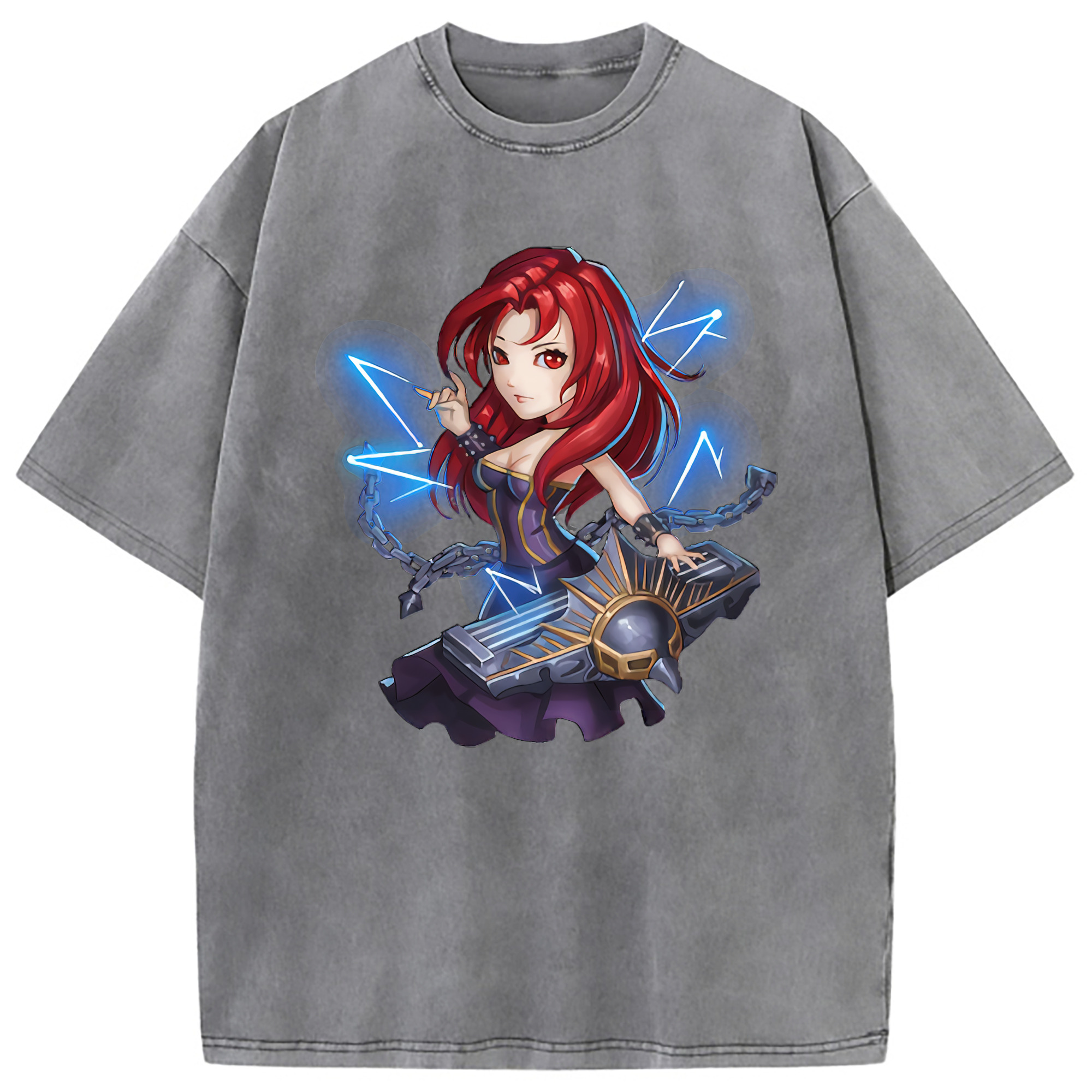 （画像用） リーグ・オブ・レジェンド League of Legends LOL 綿100% ヴィンテージ風 半袖Tシャツ（フロントプリント）