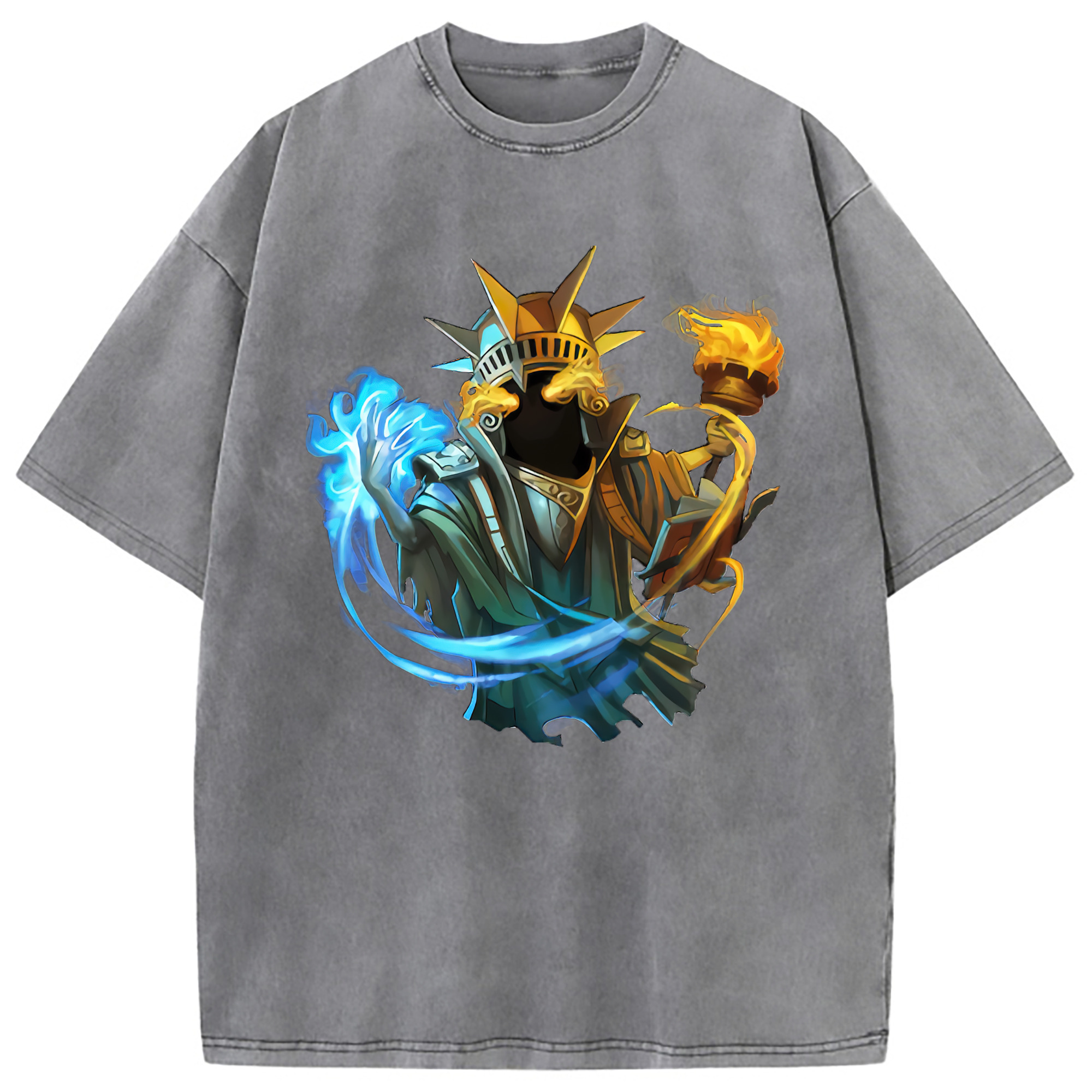 （画像用） リーグ・オブ・レジェンド League of Legends LOL 綿100% ヴィンテージ風 半袖Tシャツ（フロントプリント）
