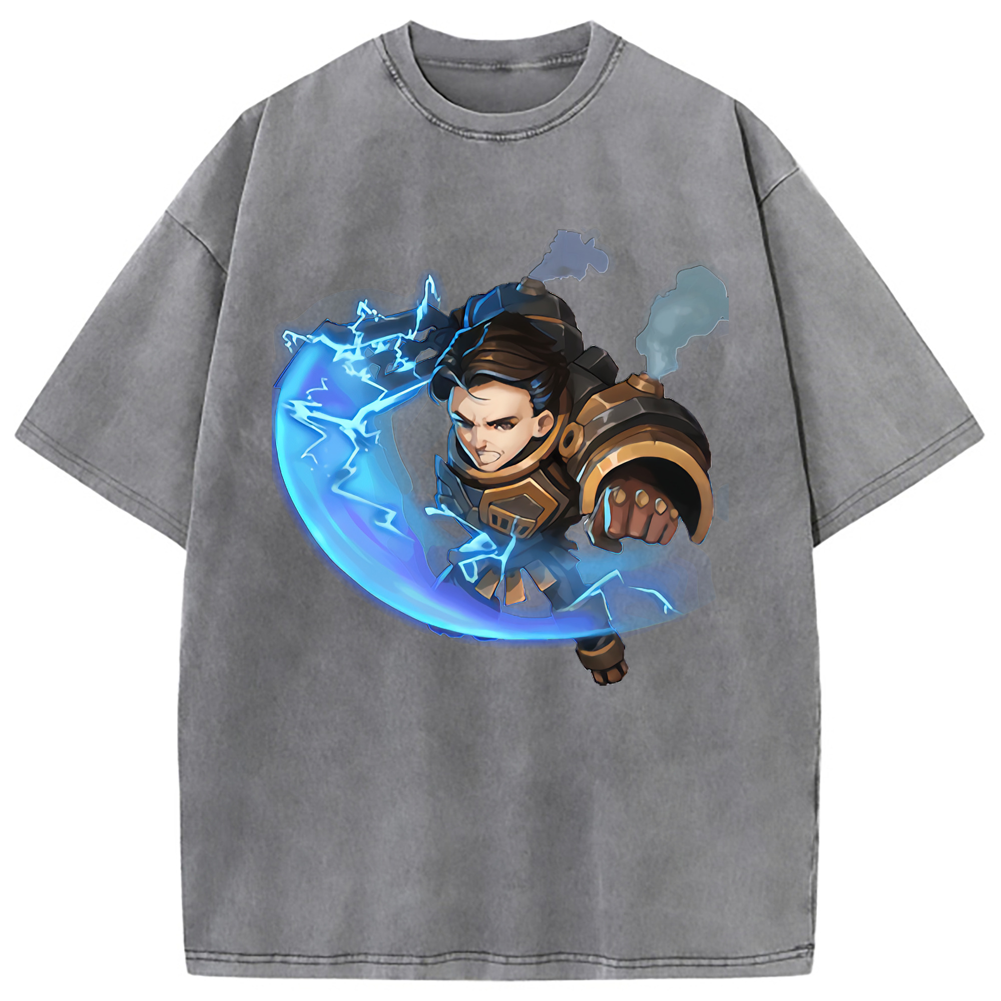 （画像用） リーグ・オブ・レジェンド League of Legends LOL 綿100% ヴィンテージ風 半袖Tシャツ（フロントプリント）