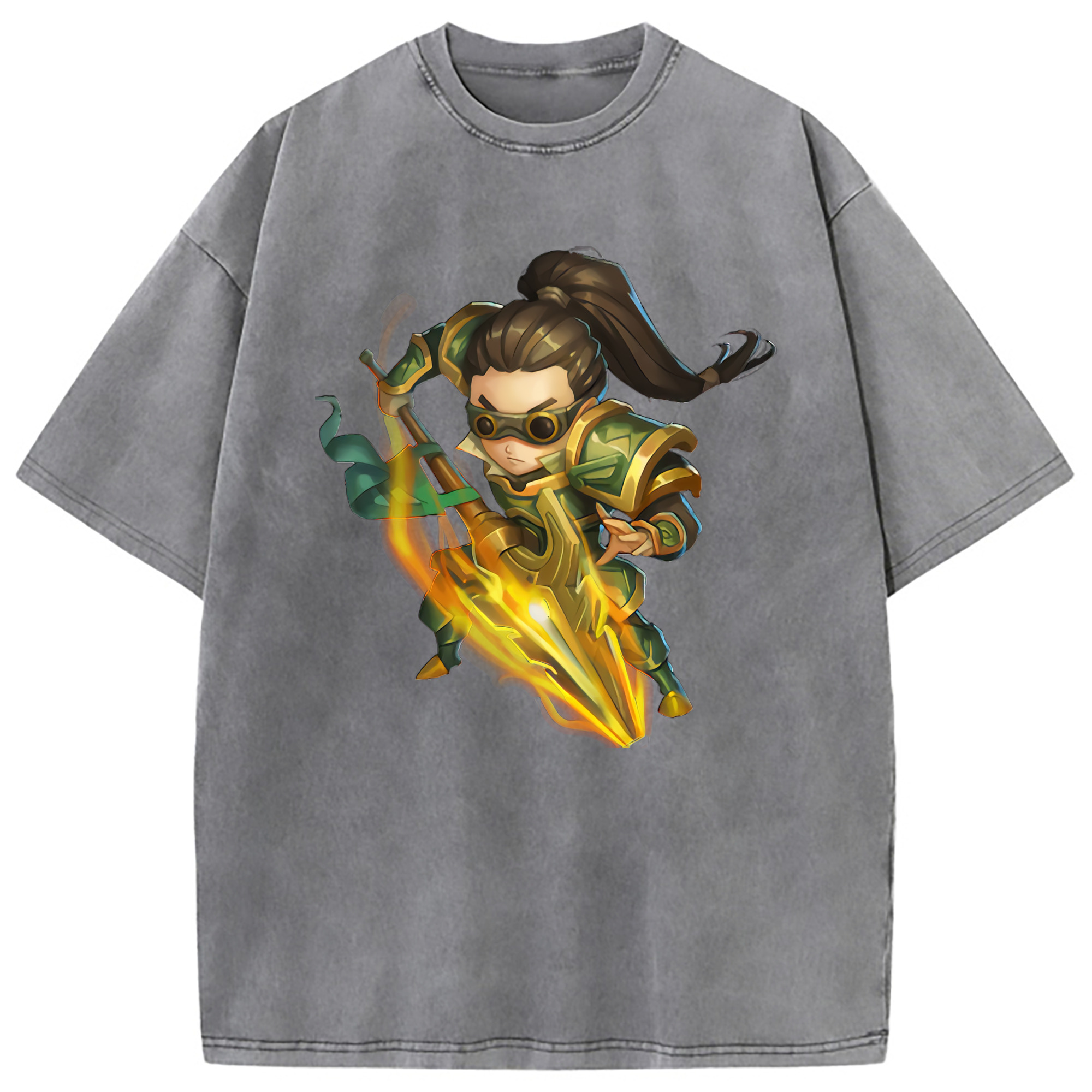 （画像用） リーグ・オブ・レジェンド League of Legends LOL 綿100% ヴィンテージ風 半袖Tシャツ（フロントプリント）