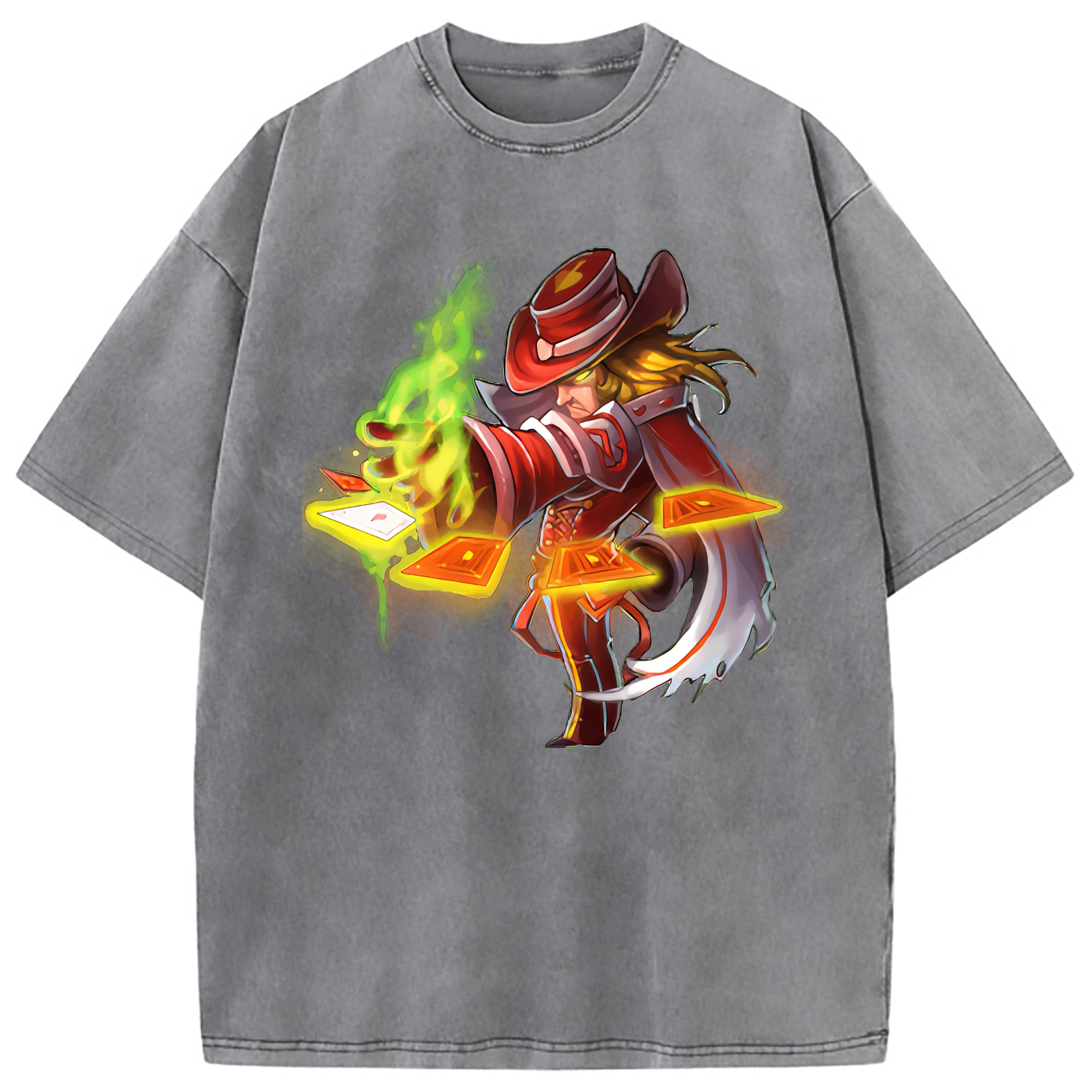 （画像用） リーグ・オブ・レジェンド League of Legends LOL 綿100% ヴィンテージ風 半袖Tシャツ（フロントプリント）