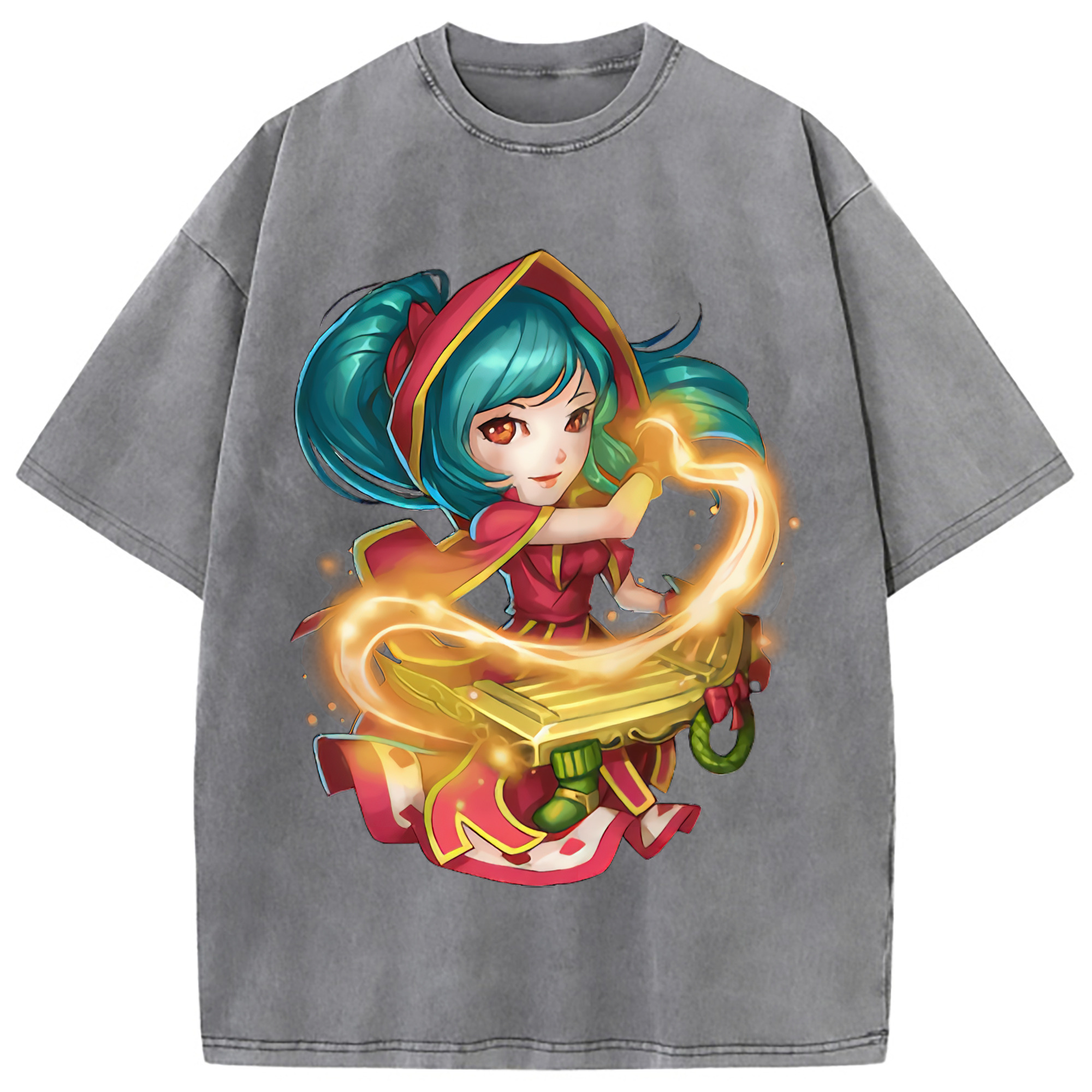 （画像用） リーグ・オブ・レジェンド League of Legends LOL 綿100% ヴィンテージ風 半袖Tシャツ（フロントプリント）