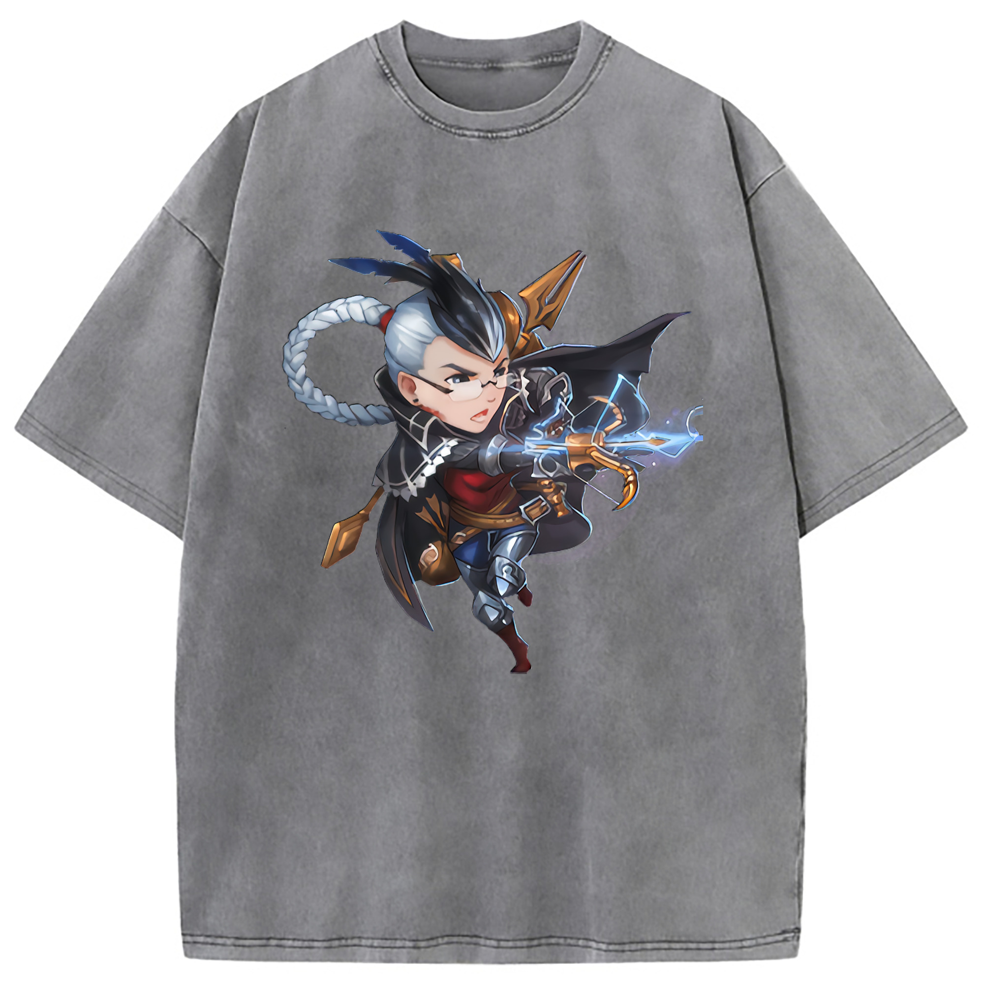（画像用） リーグ・オブ・レジェンド League of Legends LOL 綿100% ヴィンテージ風 半袖Tシャツ（フロントプリント）