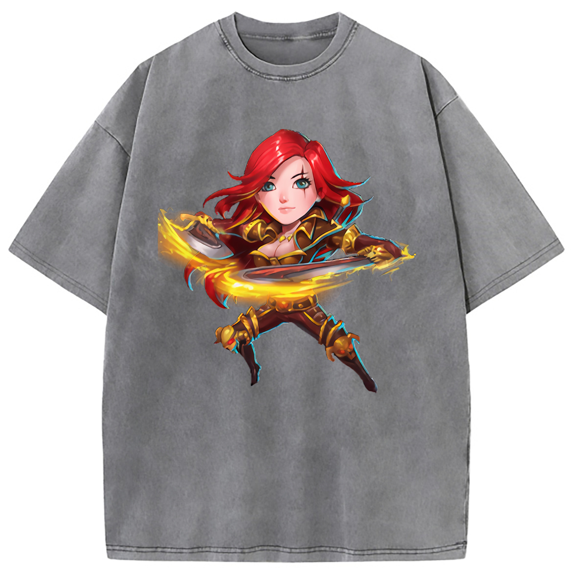 （画像用） リーグ・オブ・レジェンド League of Legends LOL 綿100% ヴィンテージ風 半袖Tシャツ（フロントプリント）