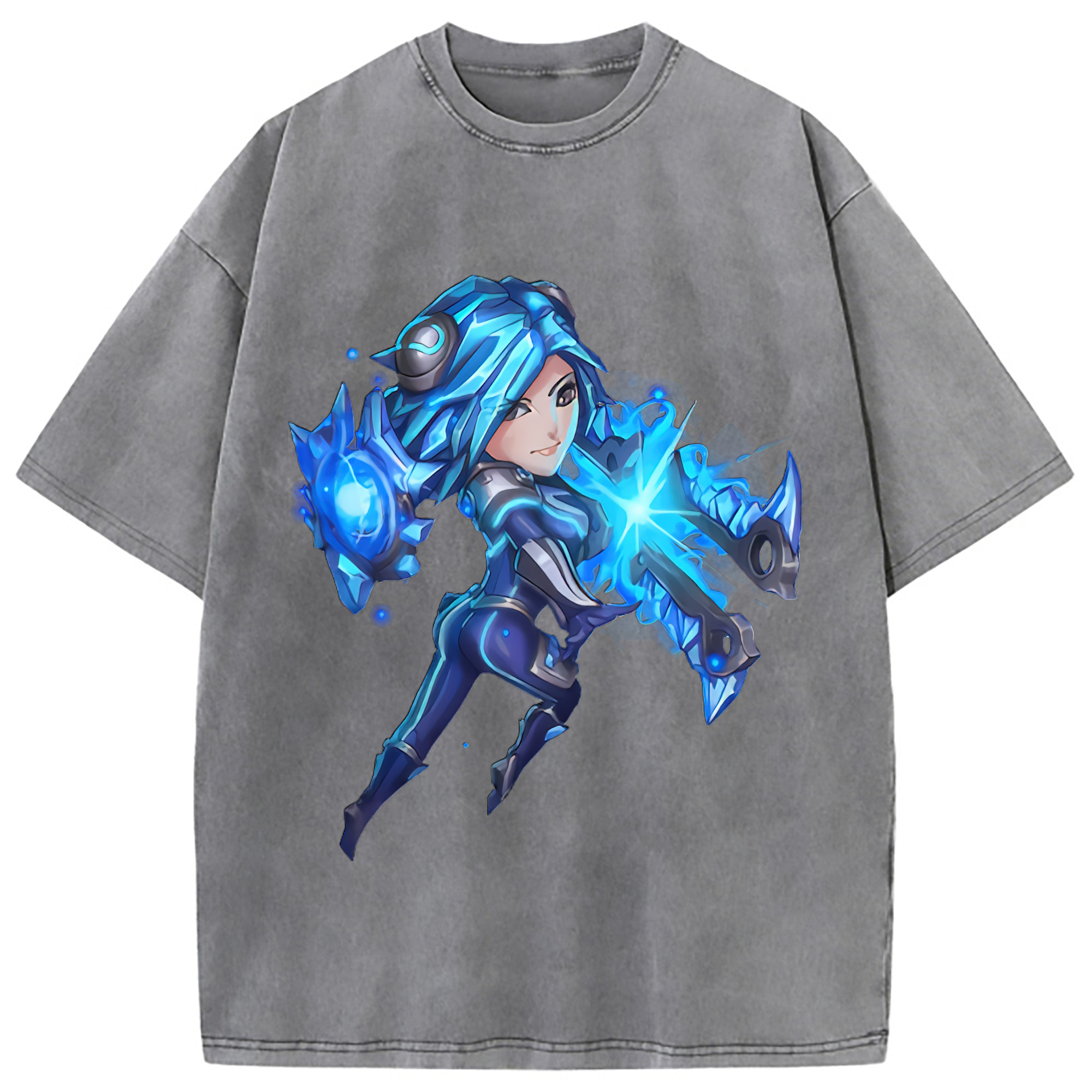 （画像用） リーグ・オブ・レジェンド League of Legends LOL 綿100% ヴィンテージ風 半袖Tシャツ（フロントプリント）