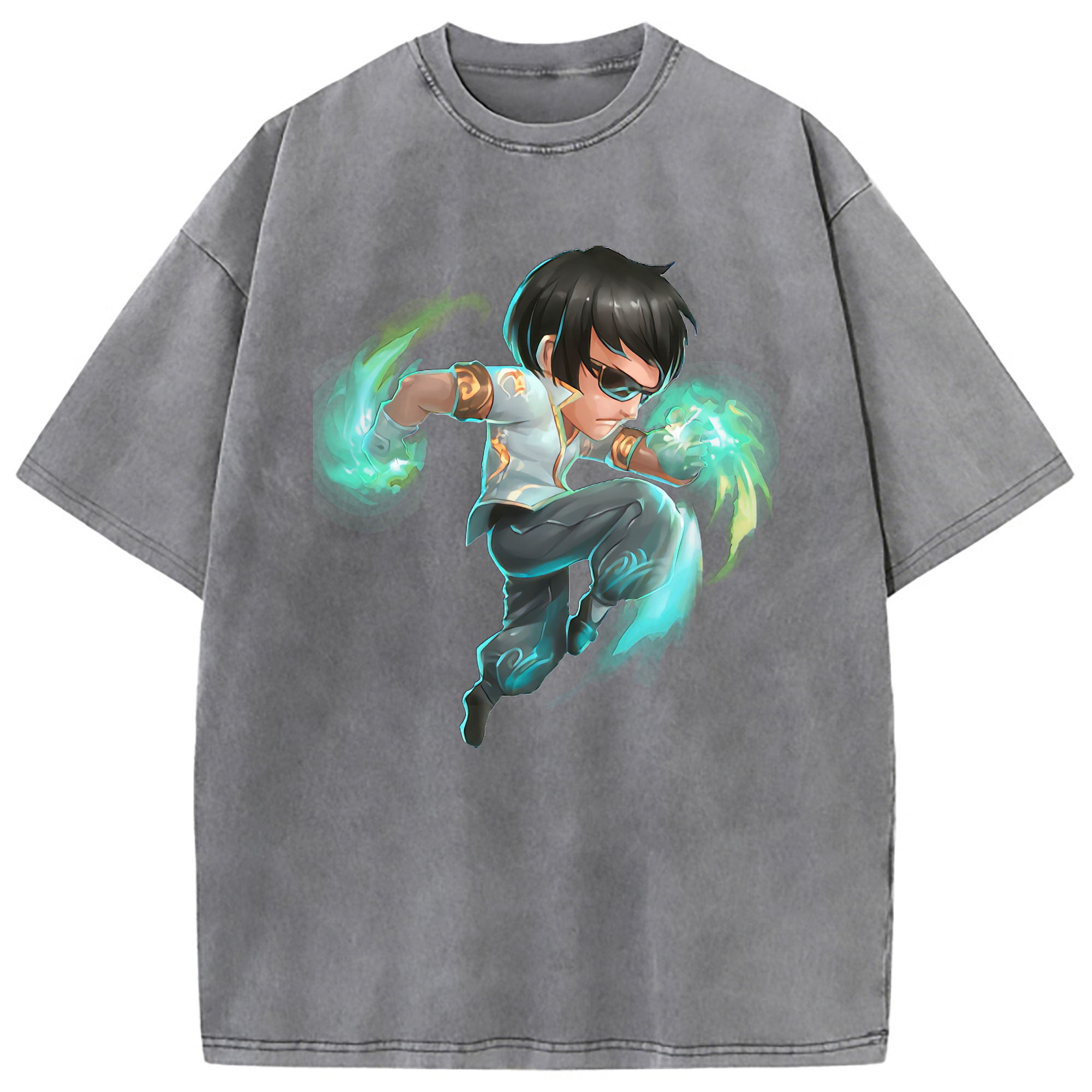 （画像用） リーグ・オブ・レジェンド League of Legends LOL 綿100% ヴィンテージ風 半袖Tシャツ（フロントプリント）