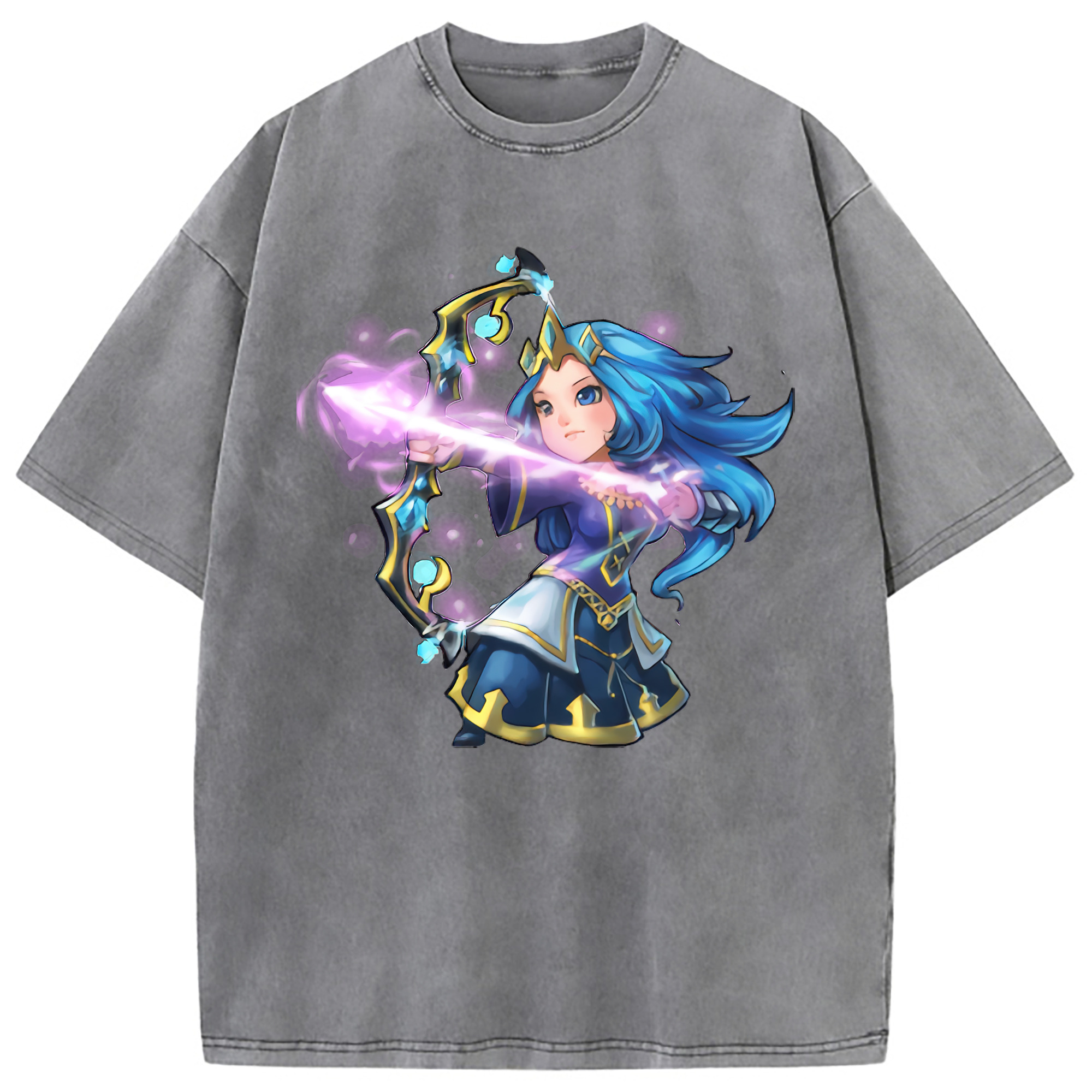 （画像用） リーグ・オブ・レジェンド League of Legends LOL 綿100% ヴィンテージ風 半袖Tシャツ（フロントプリント）