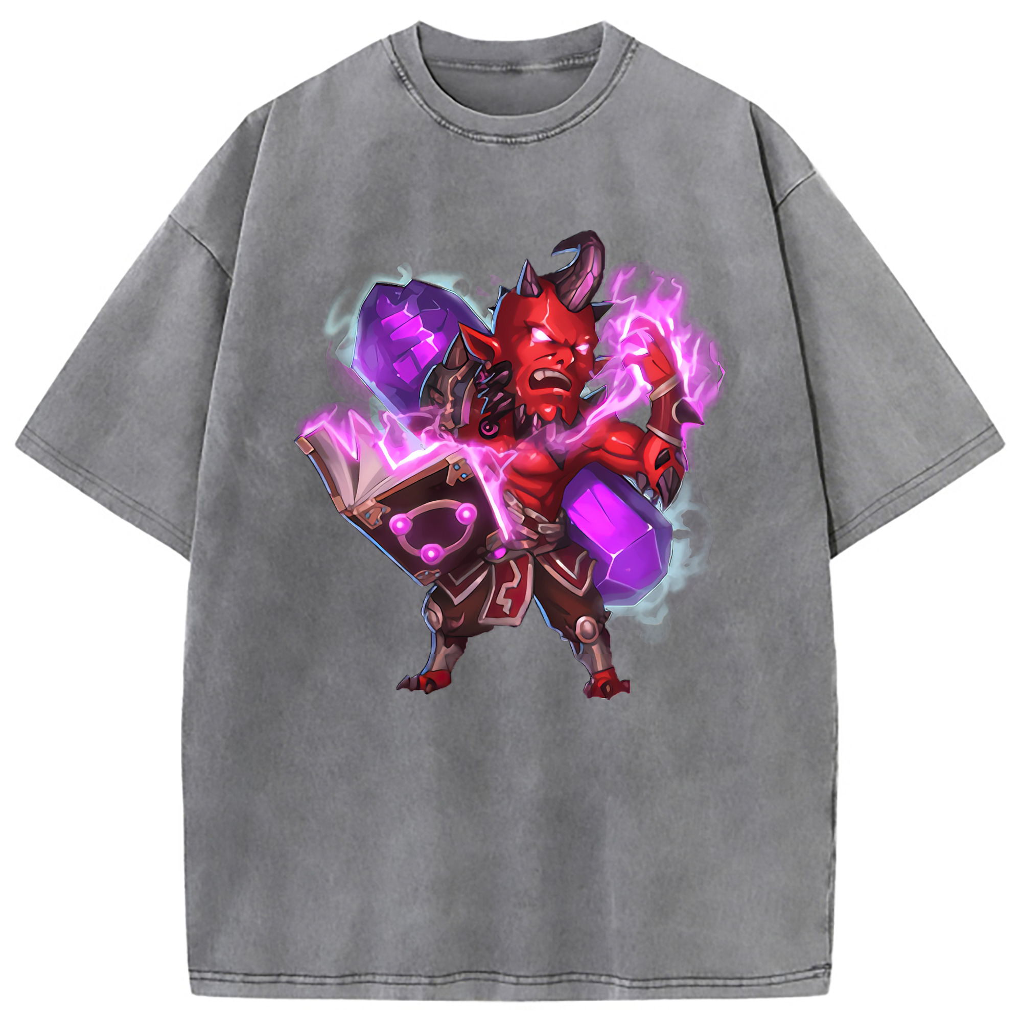 （画像用） リーグ・オブ・レジェンド League of Legends LOL 綿100% ヴィンテージ風 半袖Tシャツ（フロントプリント）