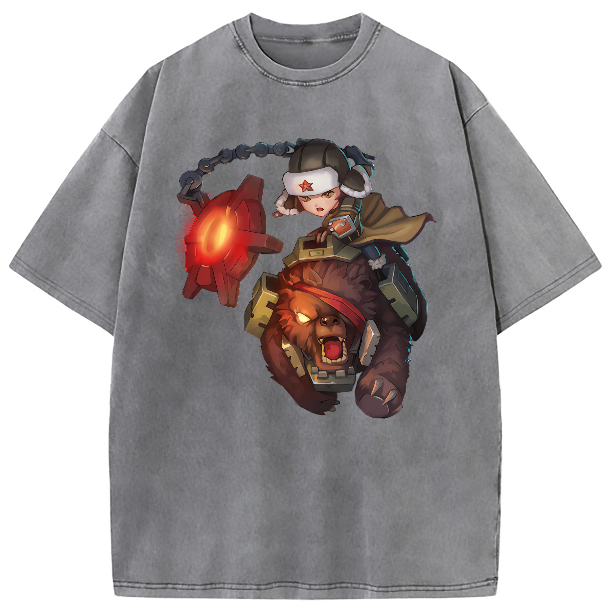（画像用） リーグ・オブ・レジェンド League of Legends LOL 綿100% ヴィンテージ風 半袖Tシャツ（フロントプリント）