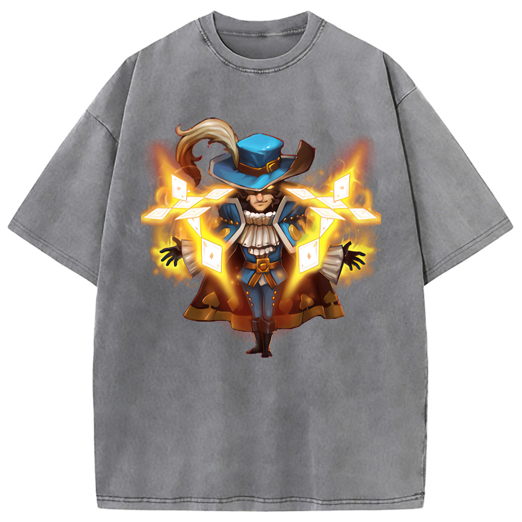 （画像用） リーグ・オブ・レジェンド League of Legends LOL 綿100% ヴィンテージ風 半袖Tシャツ（フロントプリント）