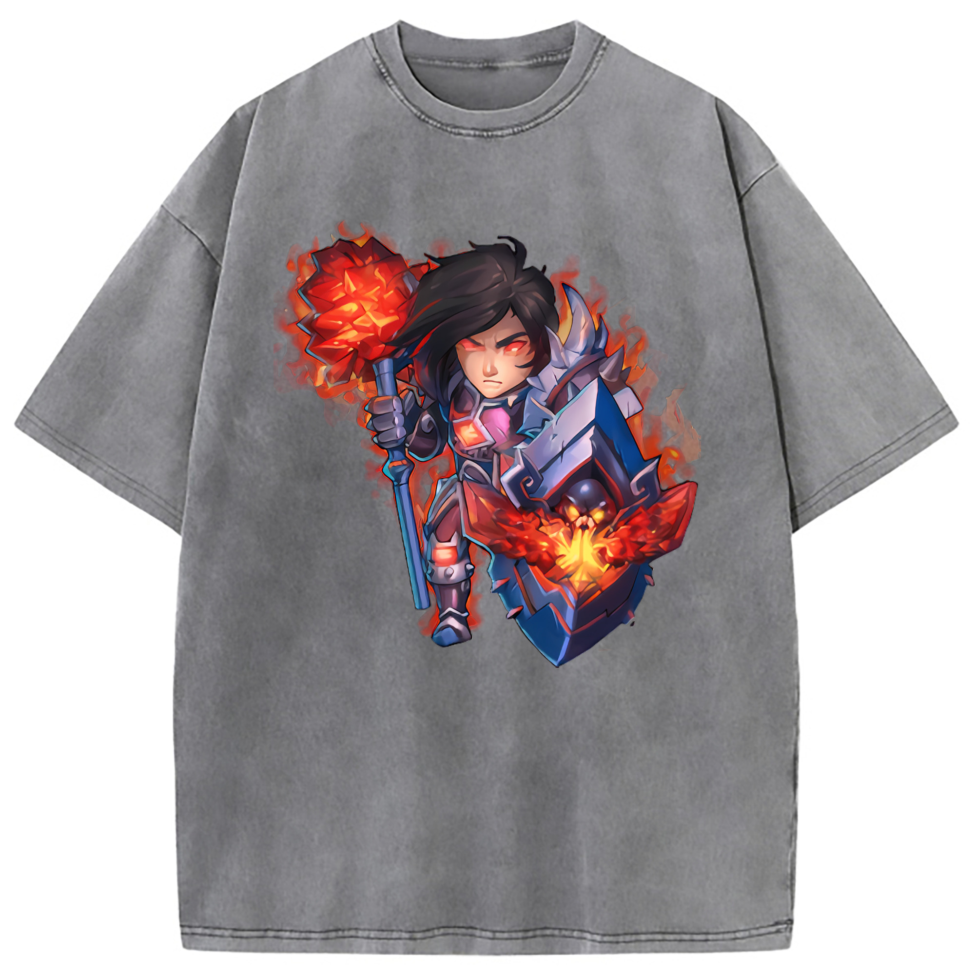 （画像用） リーグ・オブ・レジェンド League of Legends LOL 綿100% ヴィンテージ風 半袖Tシャツ（フロントプリント）