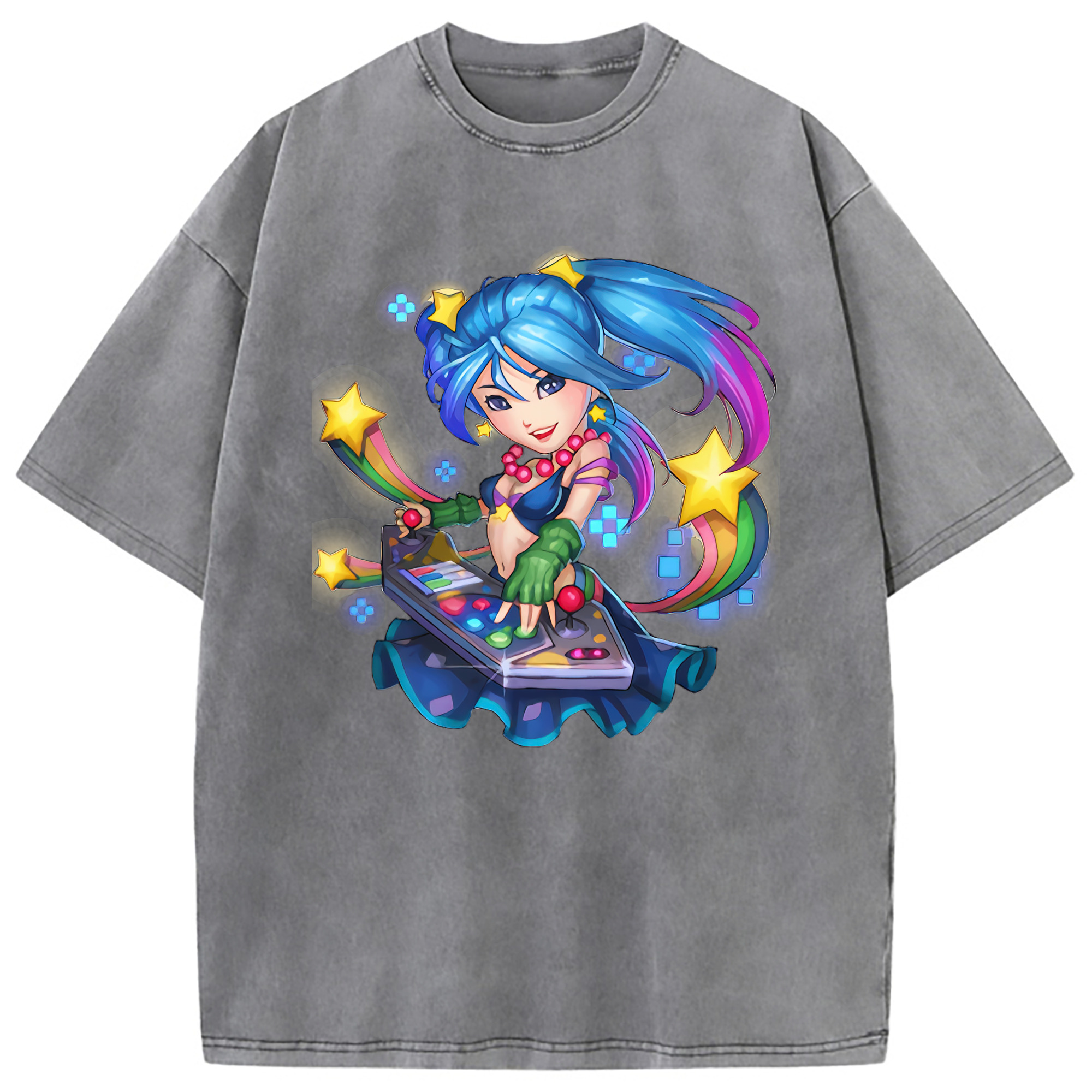 （画像用） リーグ・オブ・レジェンド League of Legends LOL 綿100% ヴィンテージ風 半袖Tシャツ（フロントプリント）