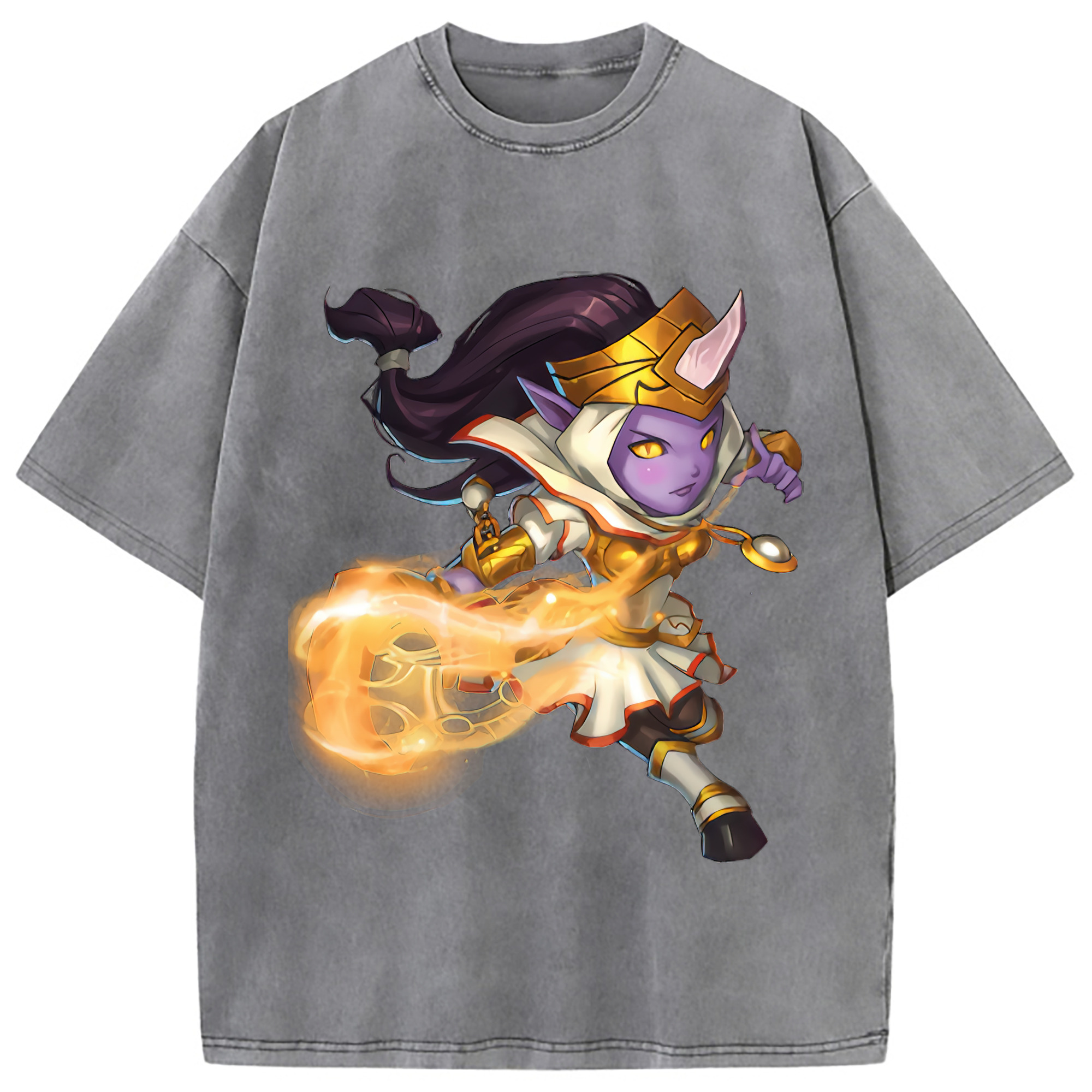 （画像用） リーグ・オブ・レジェンド League of Legends LOL 綿100% ヴィンテージ風 半袖Tシャツ（フロントプリント）