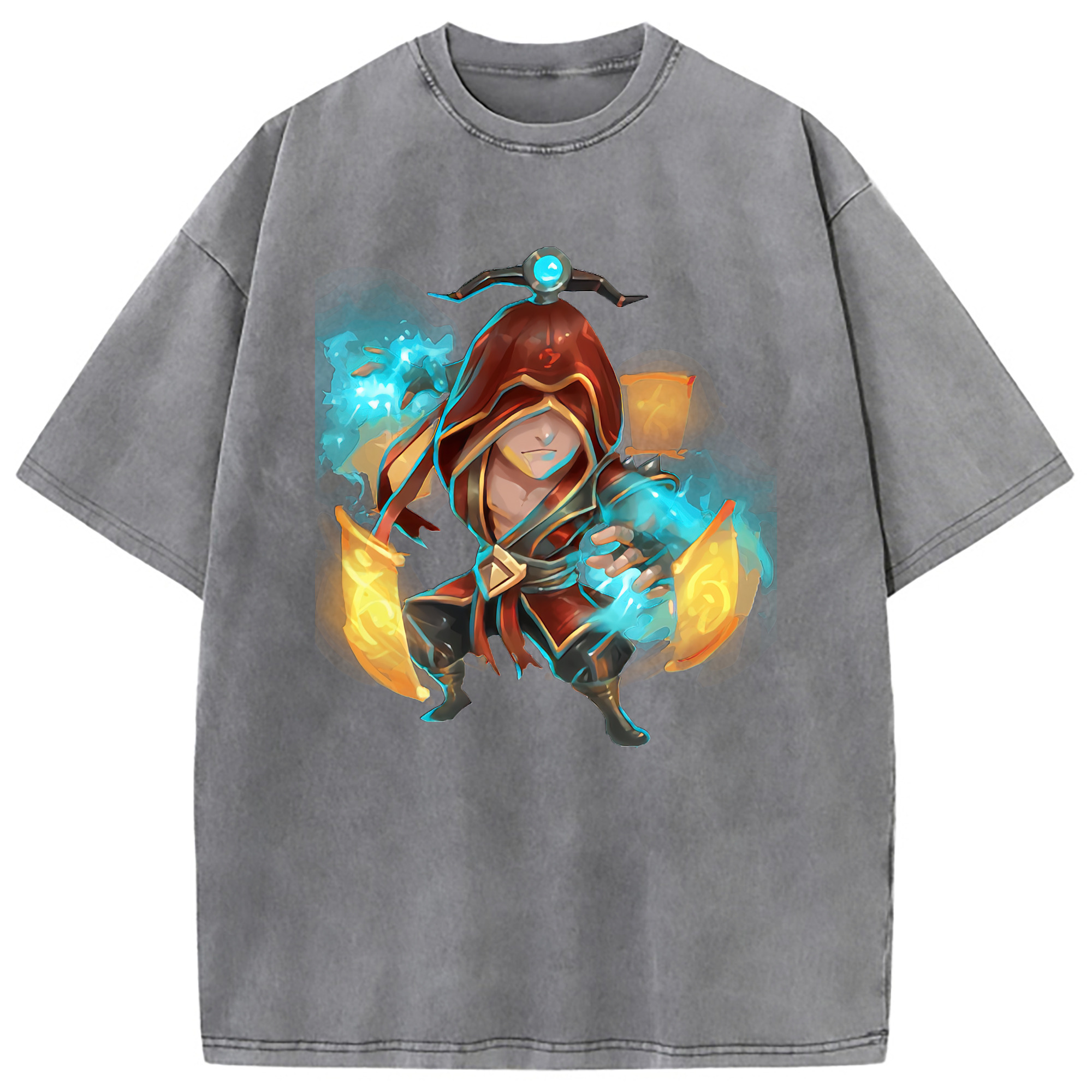 （画像用） リーグ・オブ・レジェンド League of Legends LOL 綿100% ヴィンテージ風 半袖Tシャツ（フロントプリント）