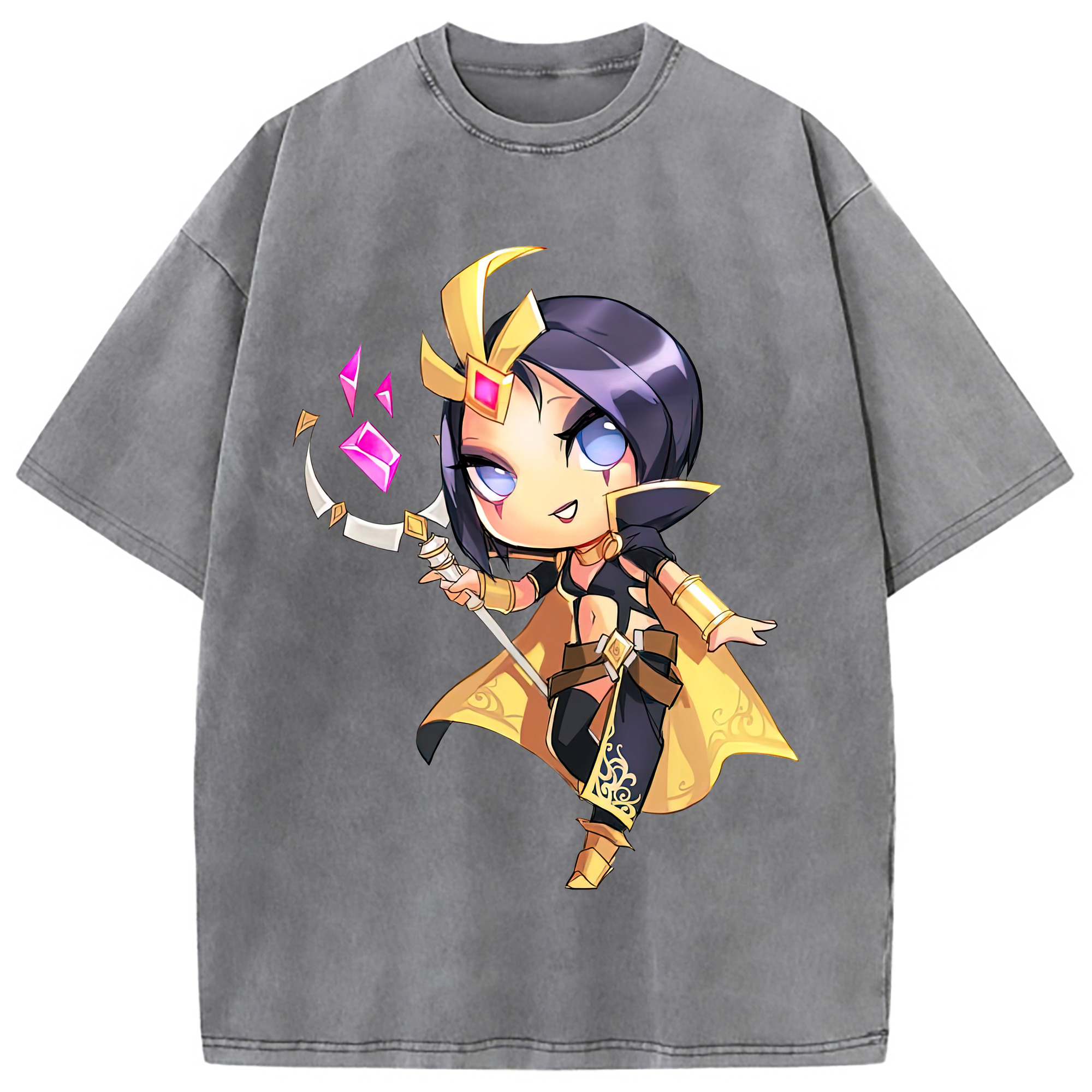 （画像用） リーグ・オブ・レジェンド League of Legends LOL 綿100% ヴィンテージ風 半袖Tシャツ（フロントプリント）