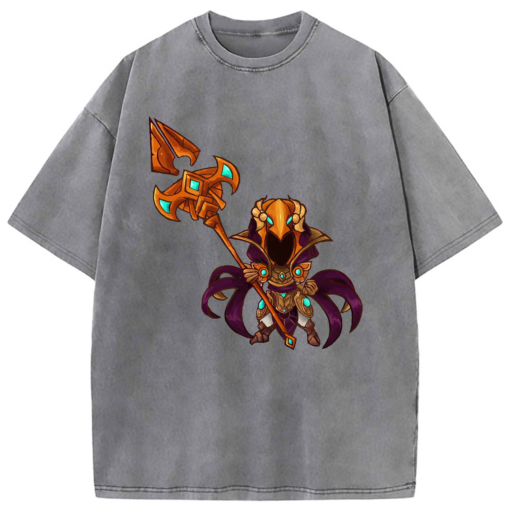 （画像用） リーグ・オブ・レジェンド League of Legends LOL 綿100% ヴィンテージ風 半袖Tシャツ（フロントプリント）
