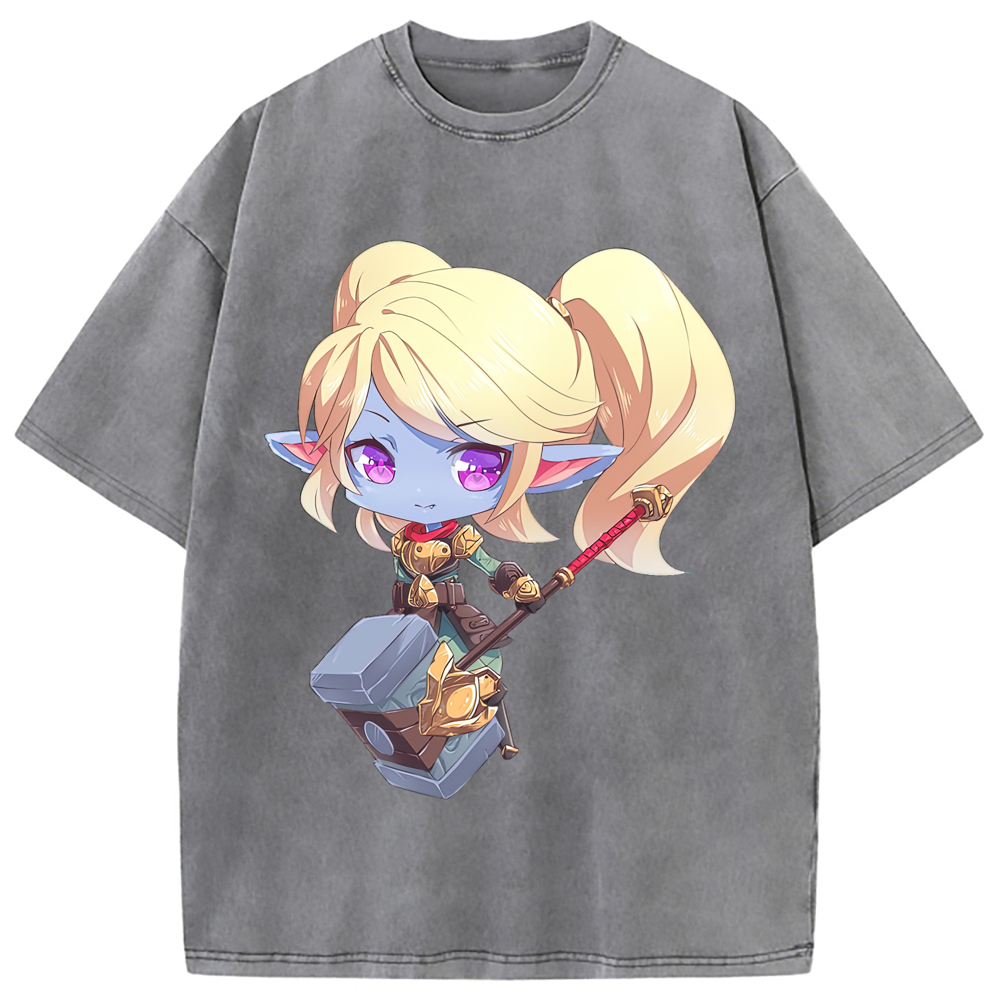 （画像用） リーグ・オブ・レジェンド League of Legends LOL 綿100% ヴィンテージ風 半袖Tシャツ（フロントプリント）