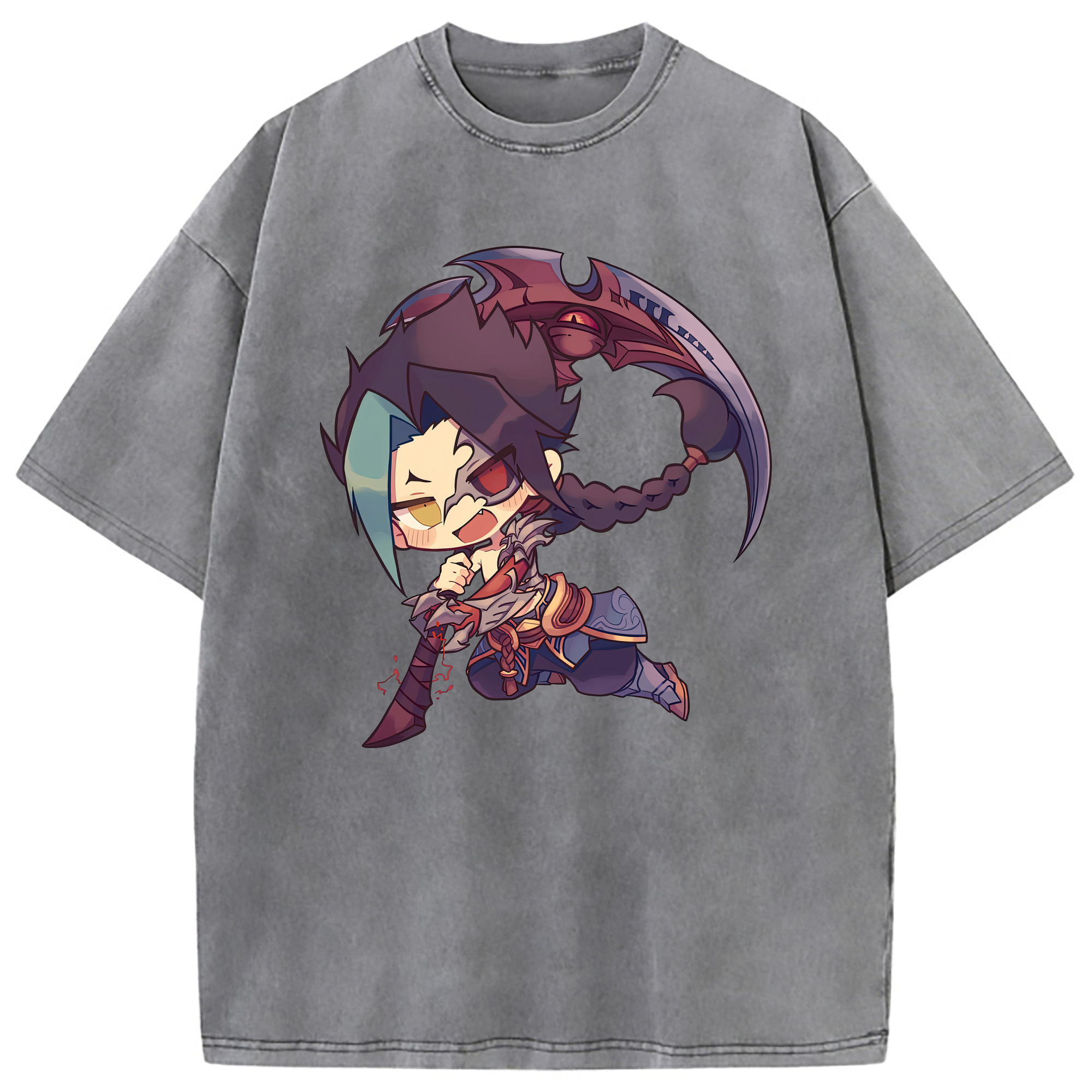 （画像用） リーグ・オブ・レジェンド League of Legends LOL 綿100% ヴィンテージ風 半袖Tシャツ（フロントプリント）